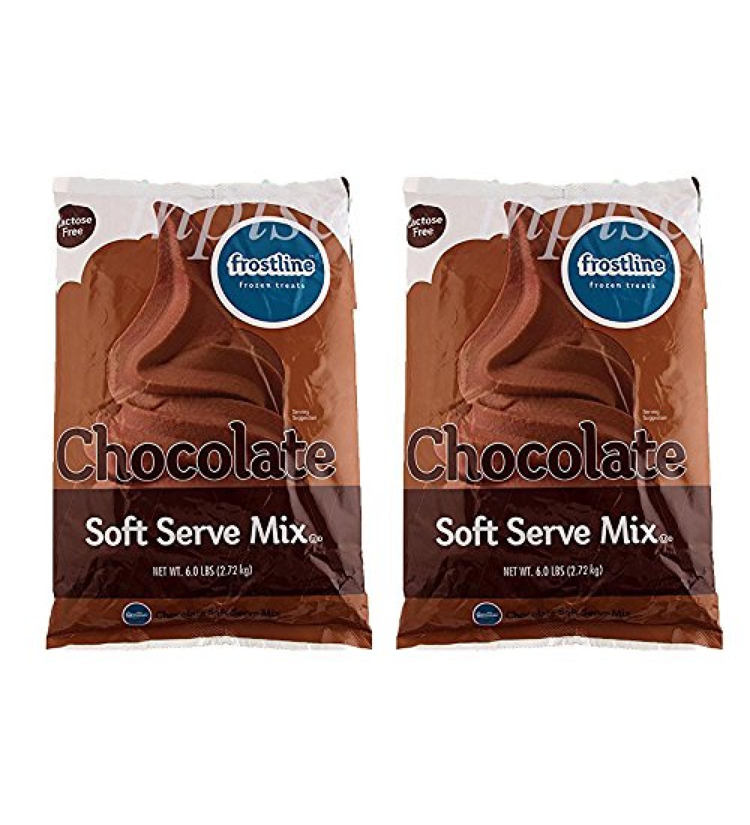 Frostline Chocolate Soft Serve Ice Cream Mix, Large 6 Pound Bag, (2 Bags)