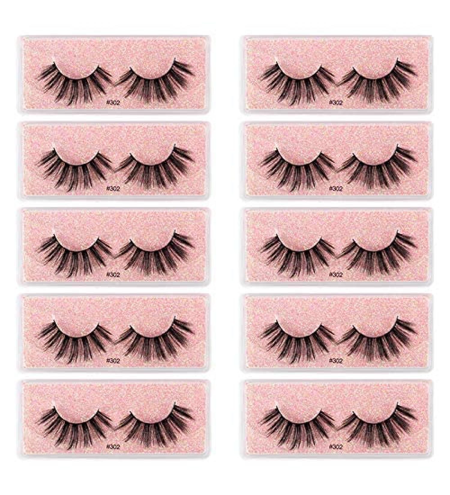 Buy 10 Pairs 3D Mink False Eyelashes - Natural Dramatic & Reusable Wispy Lashes | International Shipping - Buy Online on GoSupps.com