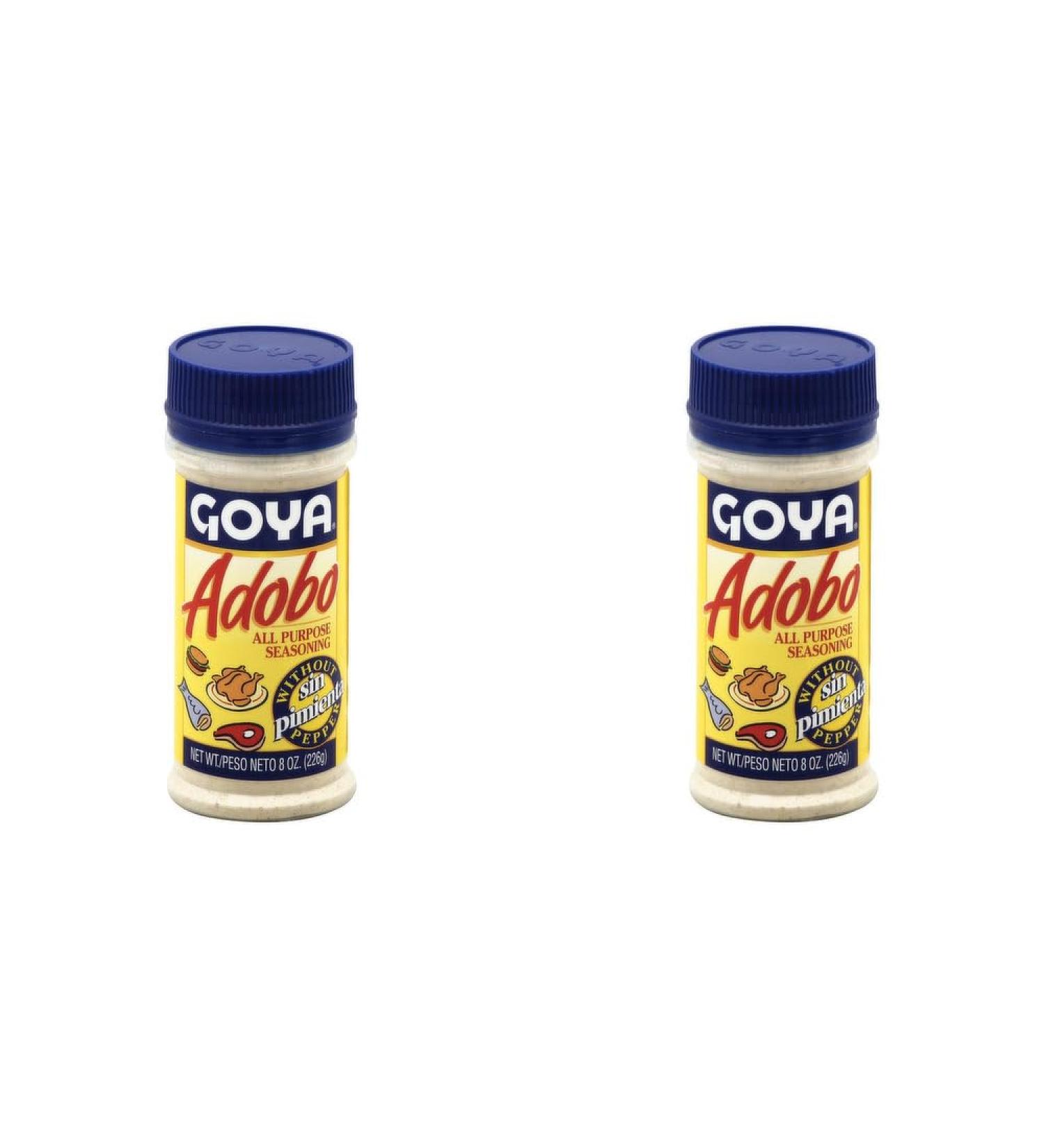 Value Bundle: Goya Seasoning Adobo Without Pepper Shaker Jar - All Purpose Spices and Seasonings - Pack of 2