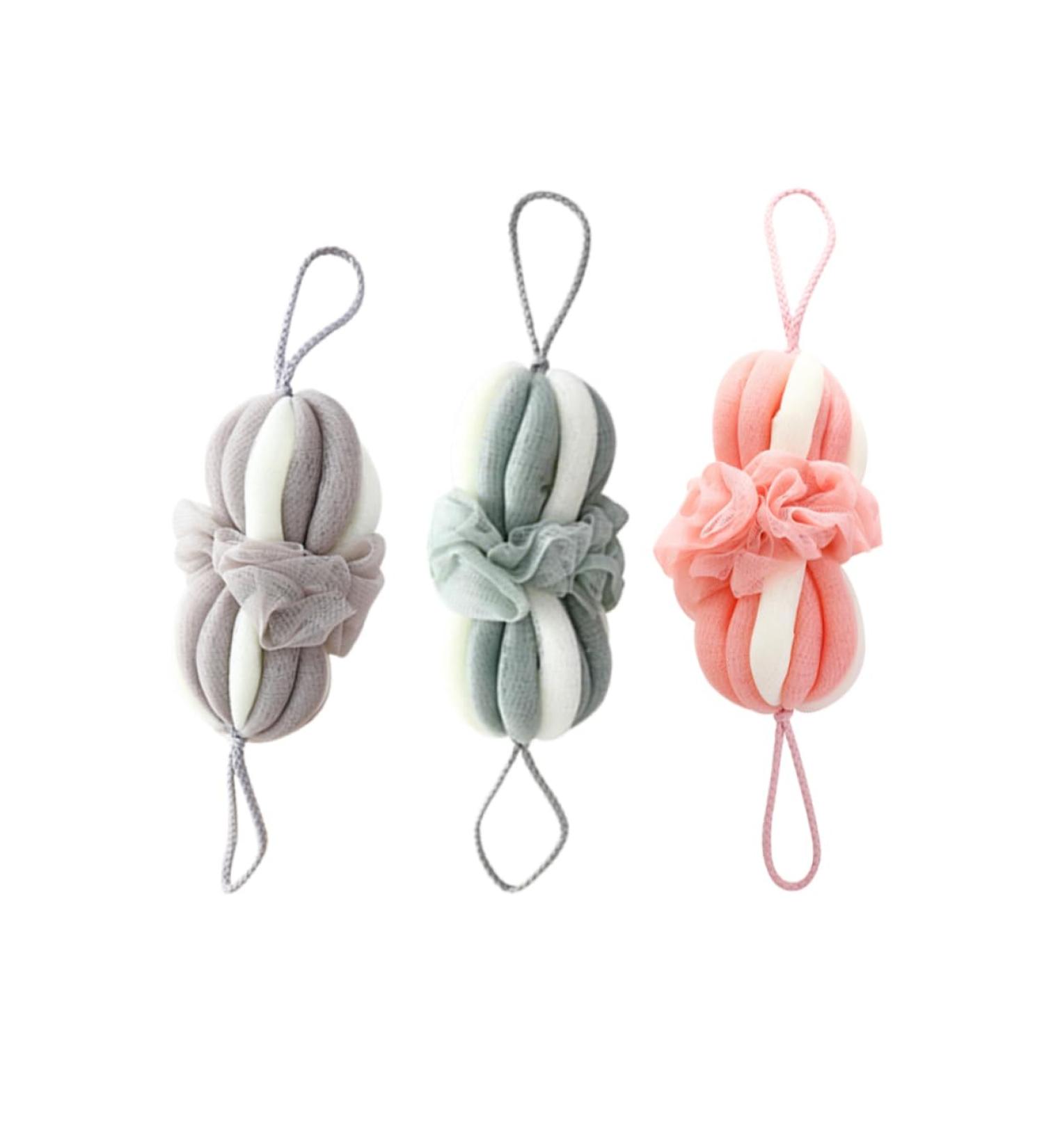 NOLITOY 3pcs Bath Sponges - Exfoliating Loofahs & Shower Scrubs for Adults | Cute Body Wash Pouf - Ideal for All Skin Types - Buy Online on GoSupps.com