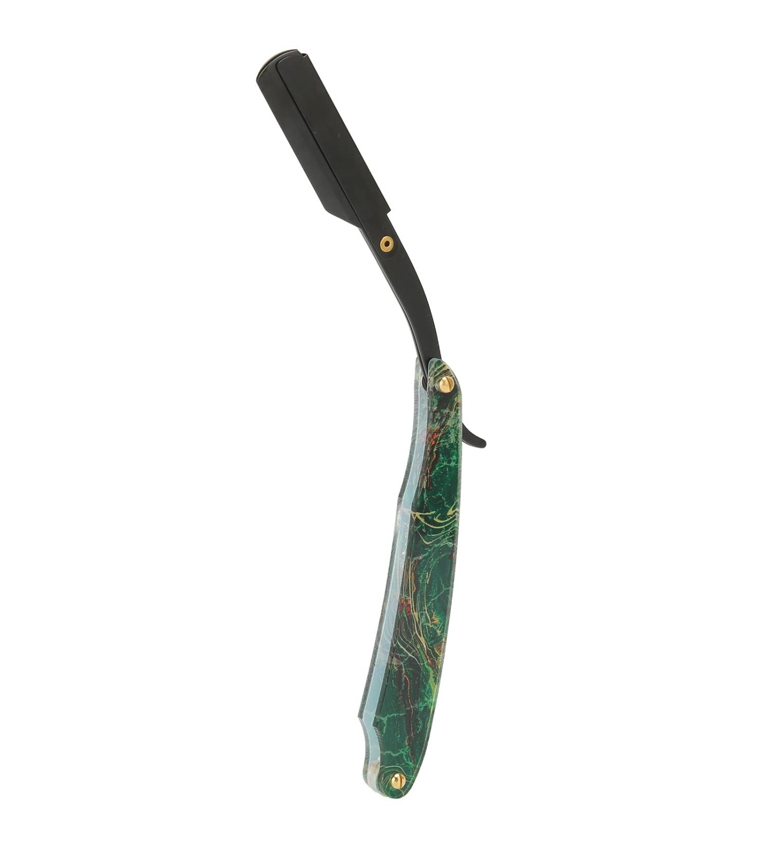 Foldable Manual Razor - Professional Straight Edge Razor with Acrylic Handle Stainless Steel Portable & Safe for Home Salon & Hairdresser - Buy Online on GoSupps.com
