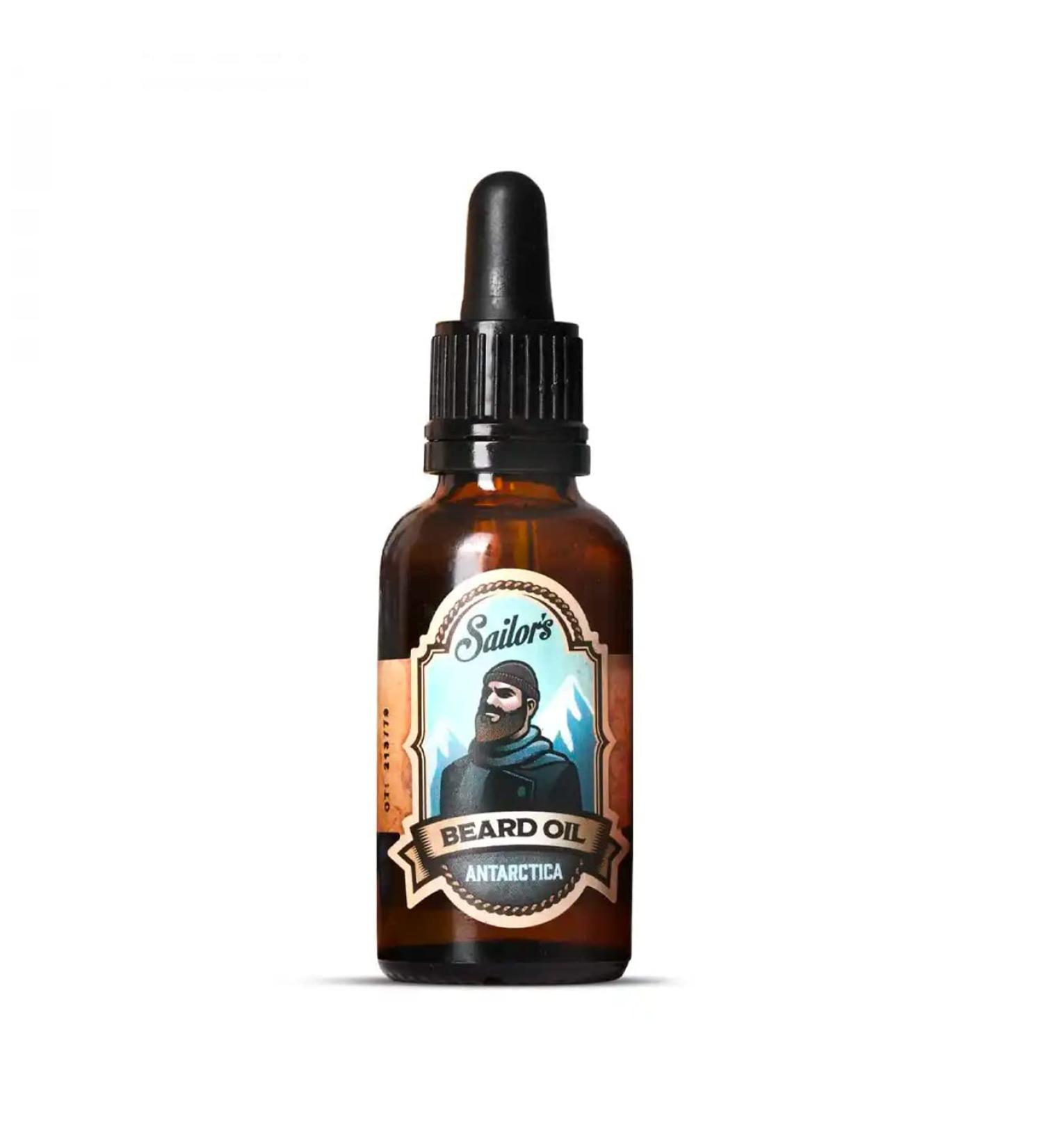 Sailor's Beard Oil Antarctica - Premium Paraben-Free Beard Care | Refreshing Mint Citrus & Eucalyptus | 50ml - Made in Sweden - Buy Online on GoSupps.com