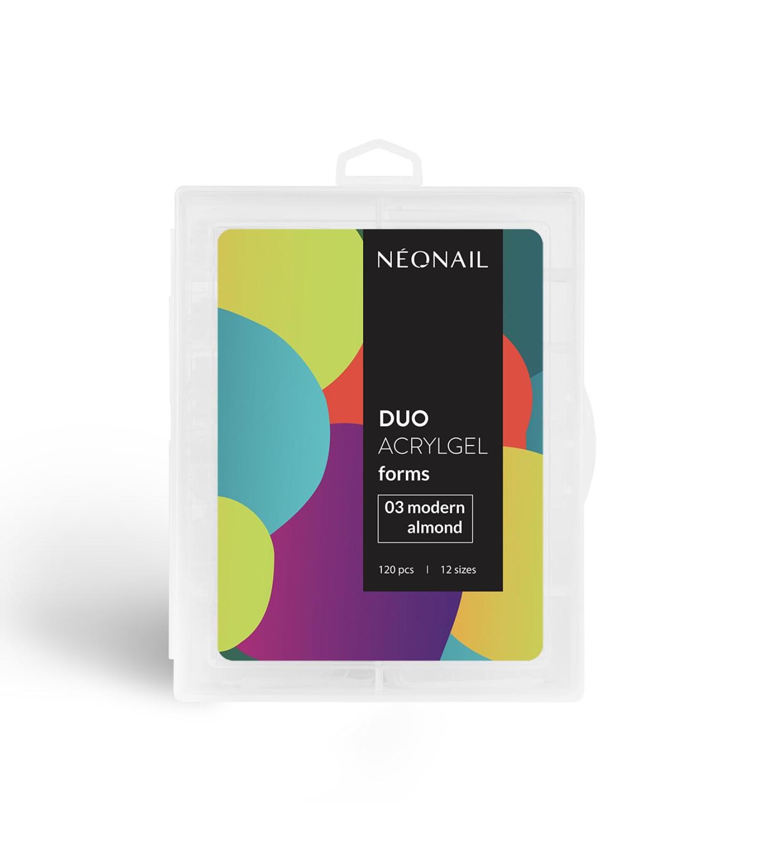 Neonail Duo Acrylic Gel Forms Set - 120 Dual Nail Tips for Extensions - 12 Sizes - Poly UV Gel & False Nails - Modern Almond 03 - Buy Online on GoSupps.com