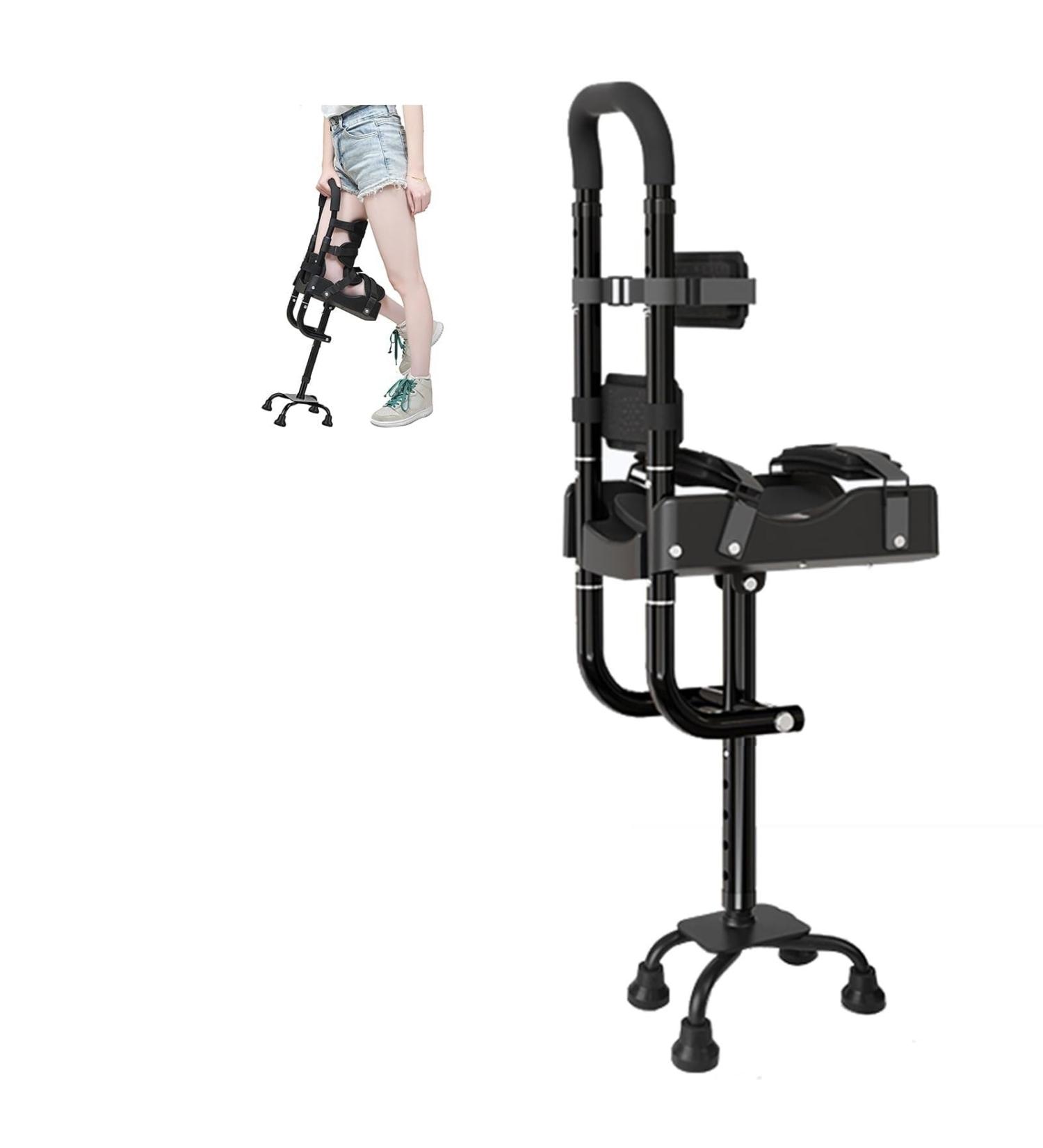 Pain Free Knee Crutch Single Leg Telescopic Hands Free Crutch Anti-Slip Knee Alternative To Crutches Walking Support For Ankle Fractures Sprains Calf (Color : Black Size : Right) Right Black - Buy Online on GoSupps.com