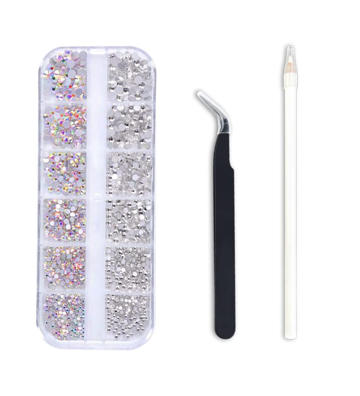 Lofuanna Crystal AB Rhinestones Set - 1440pcs Diamonds with Nail Art Tools for Nail Decoration - Buy Online on GoSupps.com