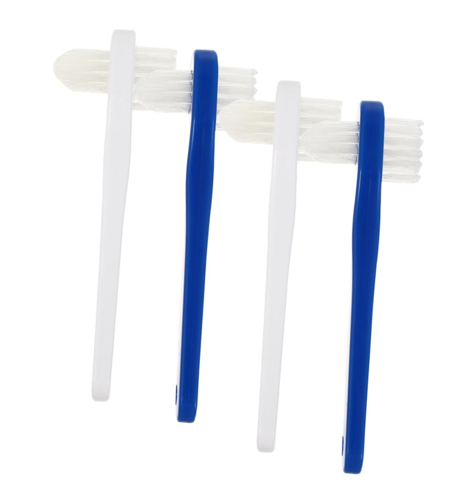 Gatuida Double-Headed Toothbrush Set - 4 Pieces Denture & Braces Cleaning Brushes for False Teeth - Efficient Double-Sided Care - Buy Online on GoSupps.com