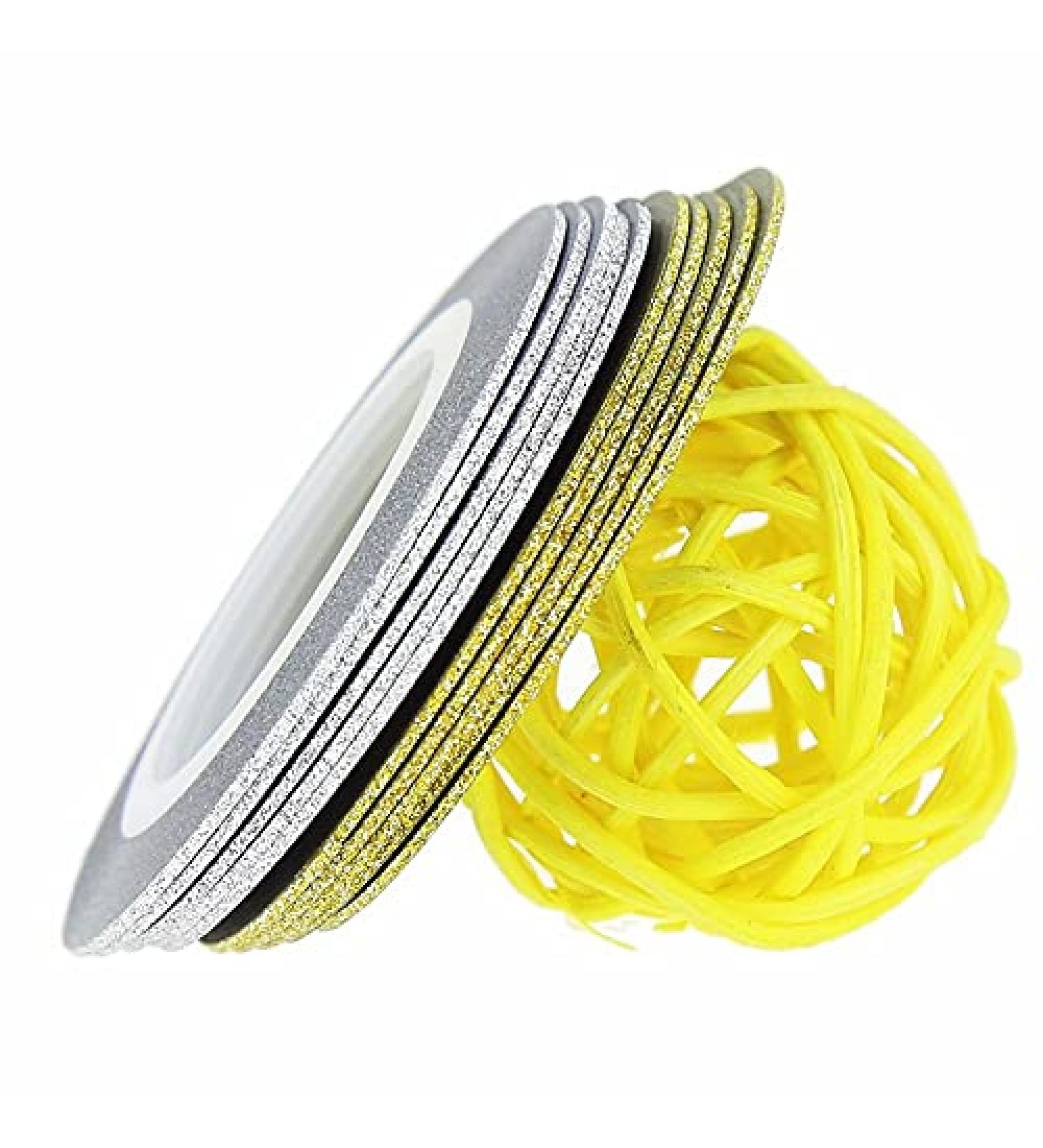 20 Rolls Laser Gold Silver Glitter Nail Art Striping Tape Lines Width 1mm-Striping Tape for Nail Art-Nail Striping Tape Foil-Nail Striping Tape Thick-Nail Striping Tape with Dispenser-Self-Adhesive DIY Nail Art Tape Mix color - Buy Online on GoSupps.com