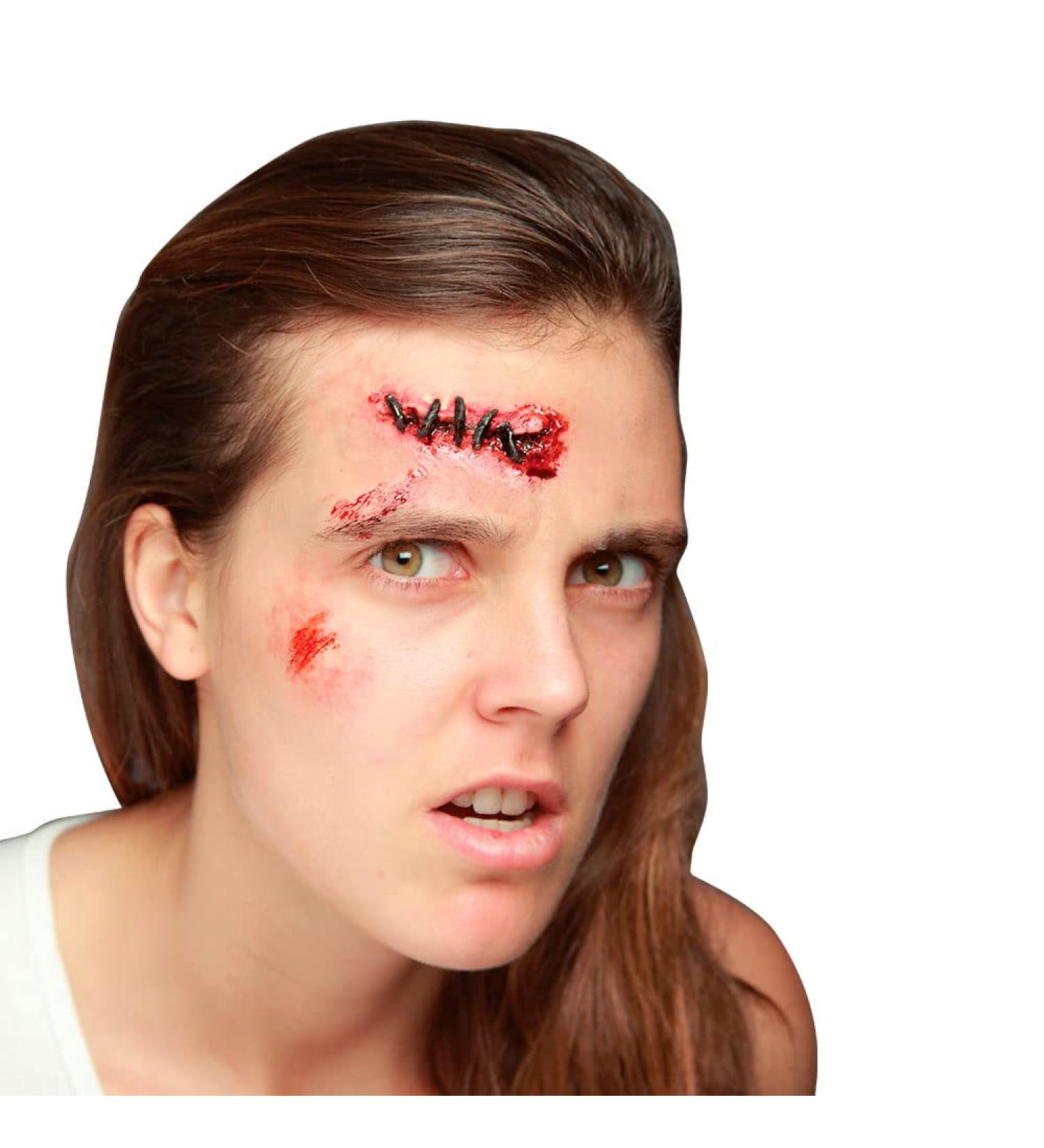 Ghoulish Productions Stitches Appliances. Halloween Latex Appliances Prosthetic Make-up Bloody Wound Latex Wounds and Scars. Appliances Line. Ideal for use in Halloween pranks parties