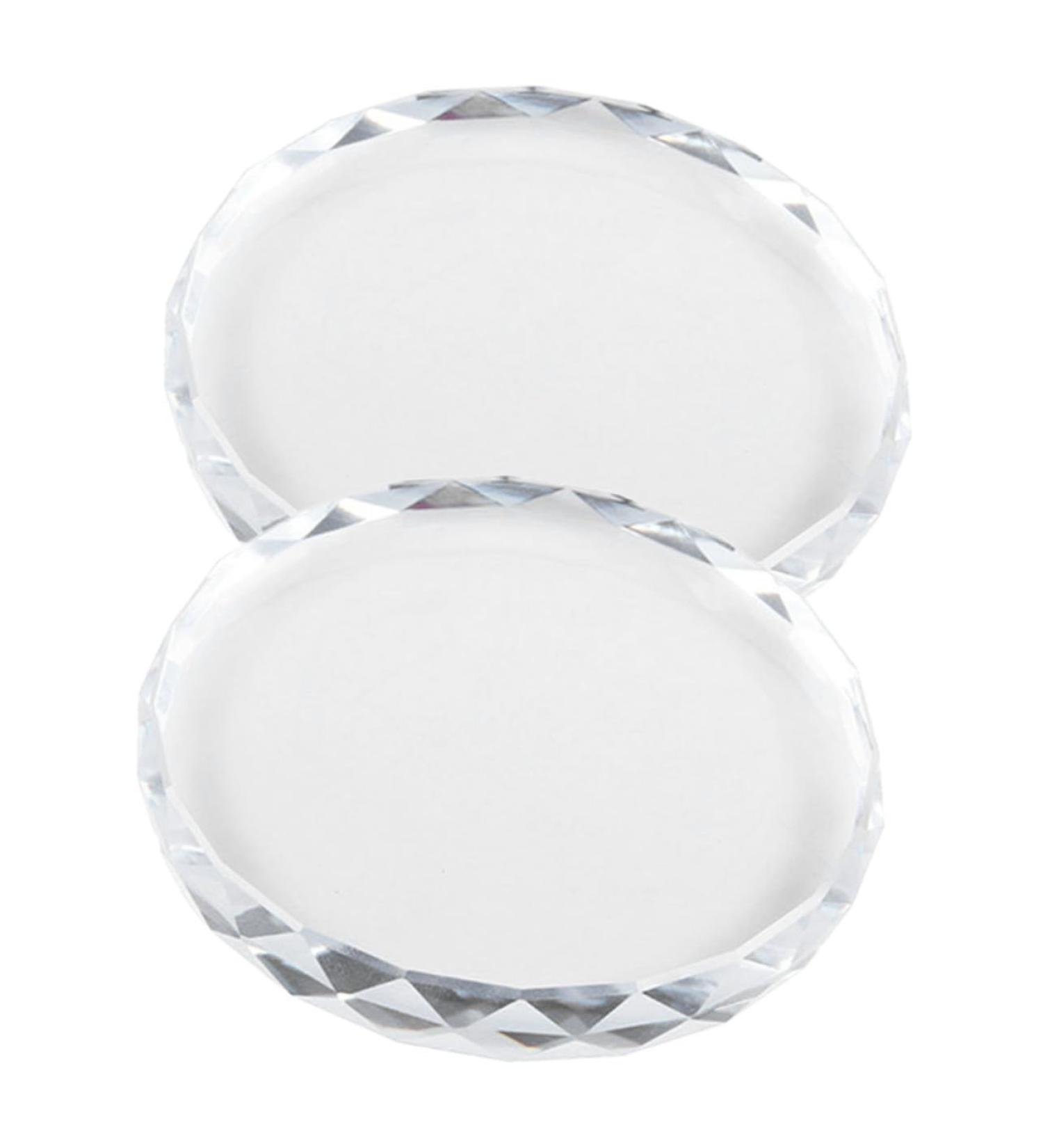  PLAFOPE PLAFOPE 2 Pieces Nail Palette Mini Manicure Palette Nail Art Painting Glass Nail Art Palettes Nail Polish Tray Nail Plate False Eyelashes Crystal Glass - Buy Online on GoSupps.com