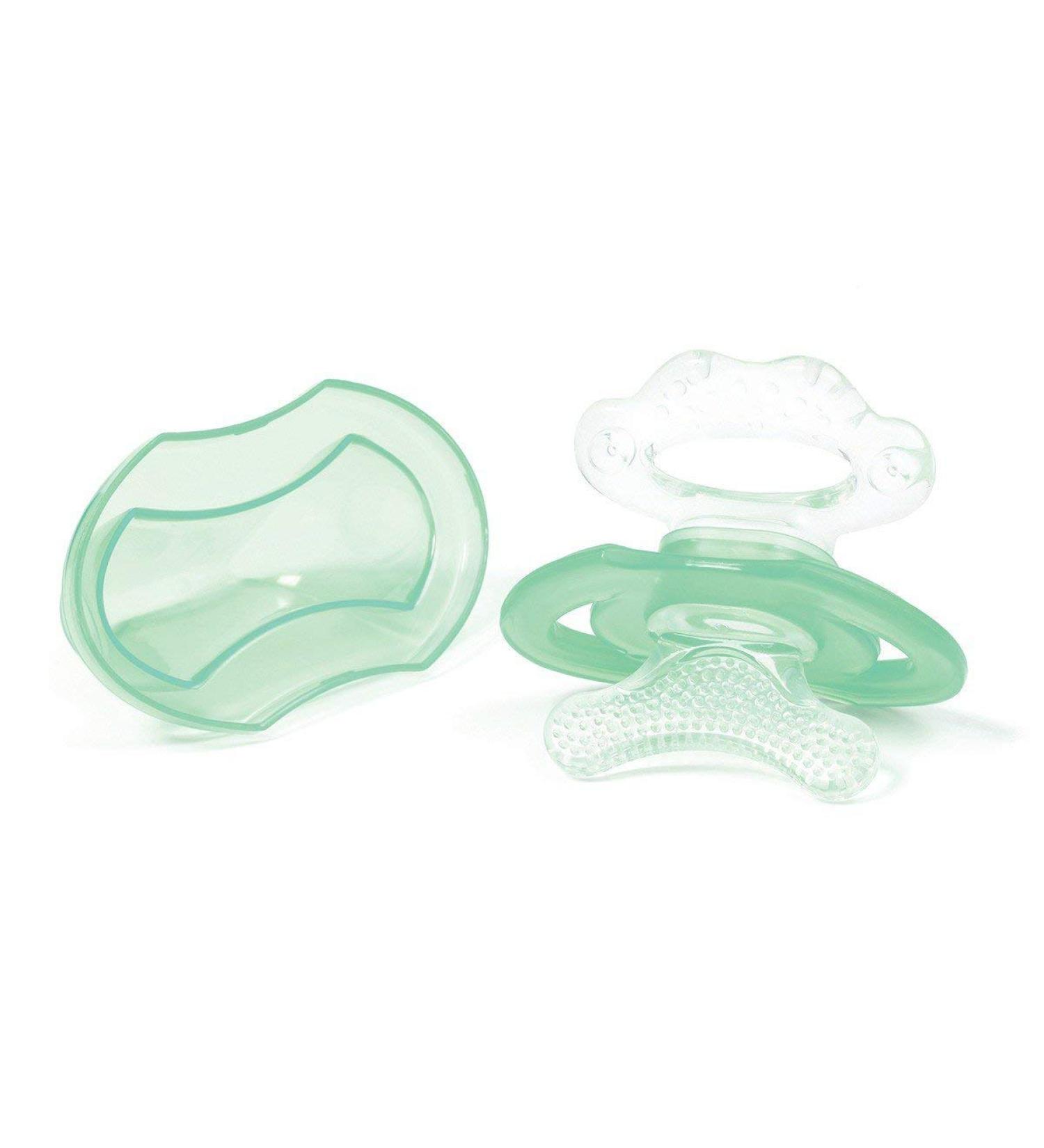 BabyOno Teething Ring for Babies Silicone Green