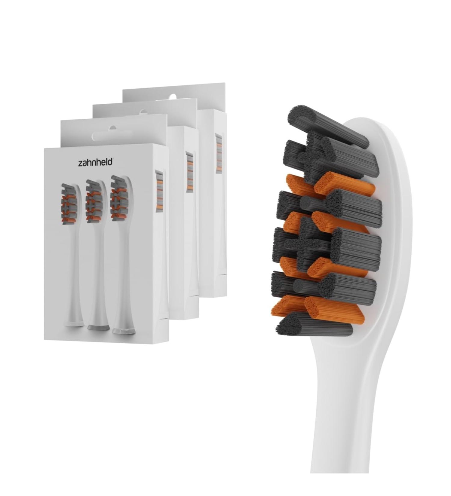 Zahnheld Pro X-Clean Medium-Hard Brush Heads - 9 Pack for Gero Sonic Toothbrush | Effective Cleaning Replacement Heads - Buy Online on GoSupps.com
