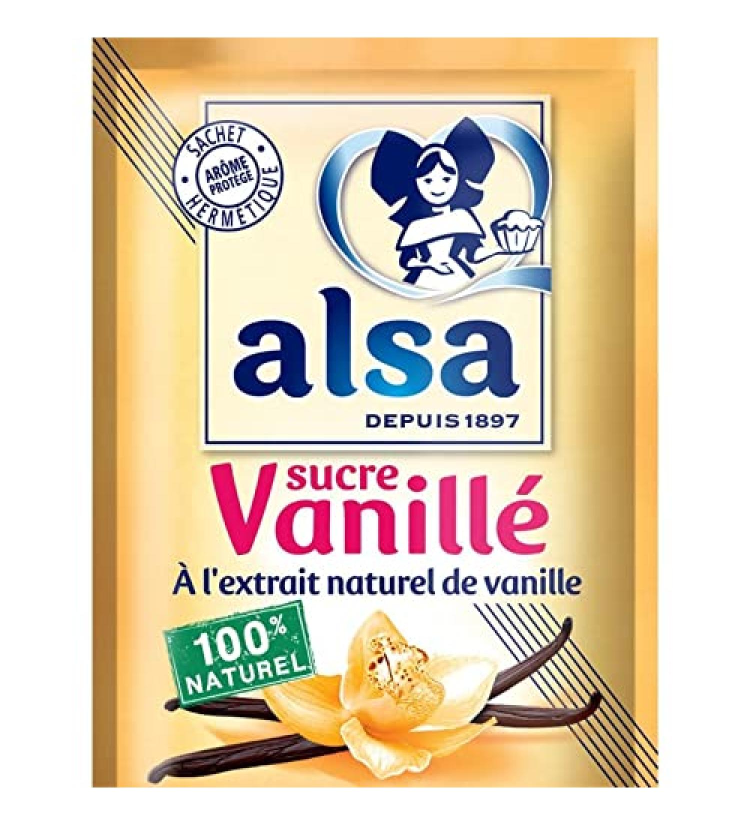 ALSA - Sucre Vanill Sachet 90G - Pr paration P tisserie Maison Douceur Vanill e pour Vos G teaux - Lot De 4