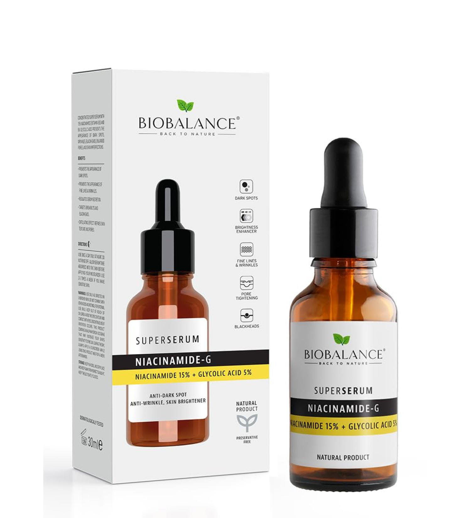 Bio Balance Niacinamide & Glycolic Acid Hyperpigmentation Super Serum Skin Treatment