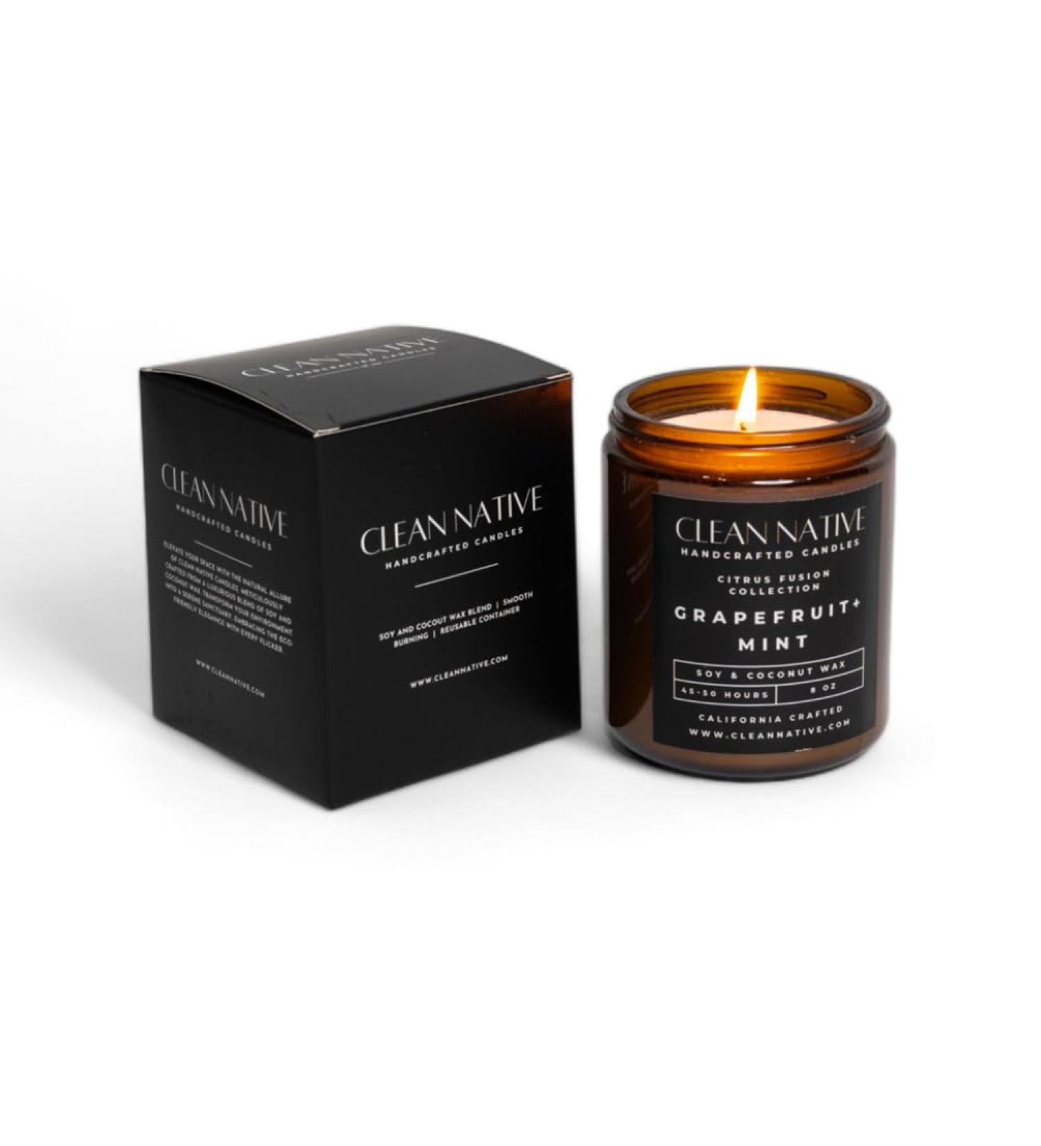 Buy Grapefruit Mint Candle - Premium Soy & Coconut Wax Refreshing Scent for International Shipping - Buy Online on GoSupps.com