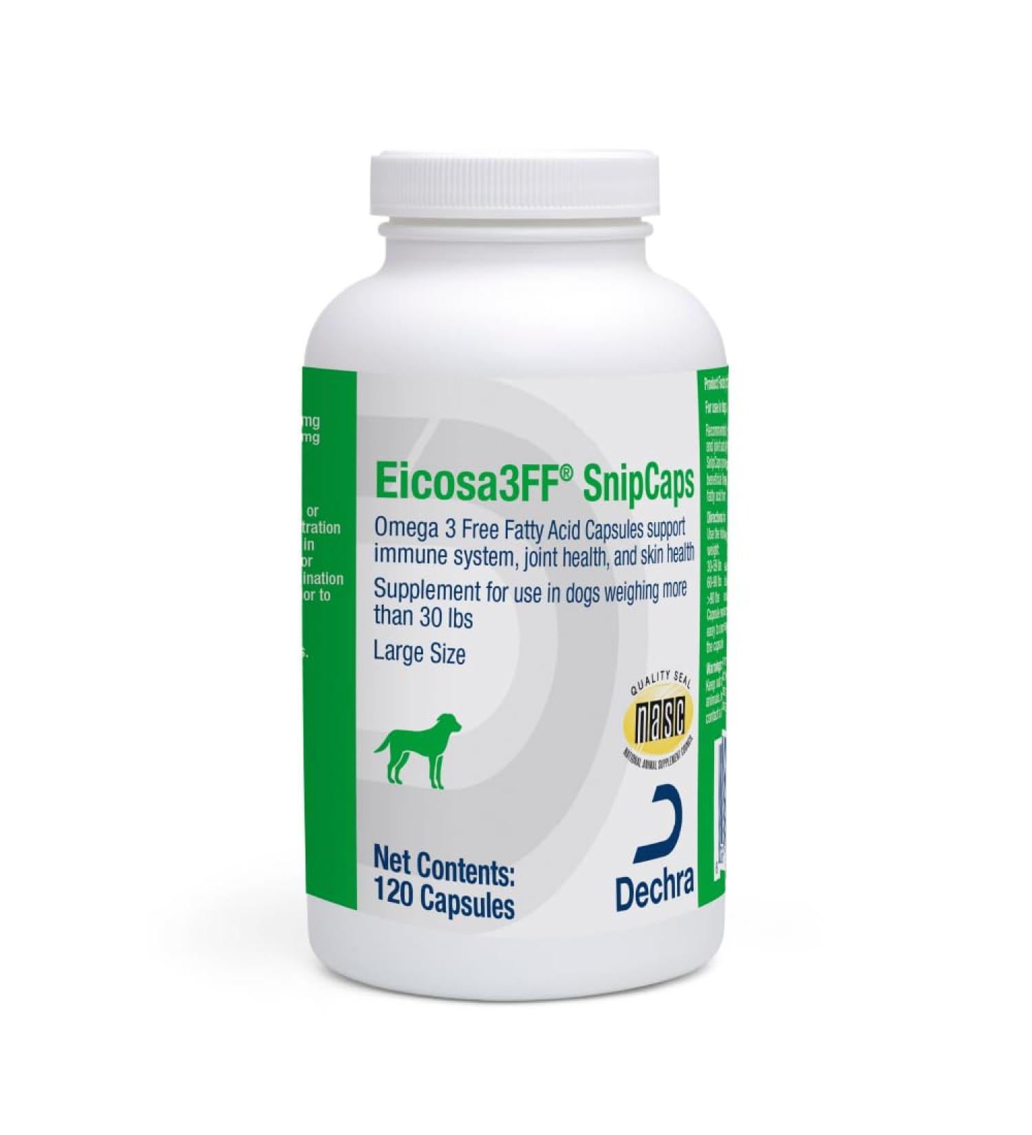Eicosa3FF SnipCaps Omega 3 Free Fatty Acid Capsules for Dogs - Large 120 ct - Buy Online on GoSupps.com