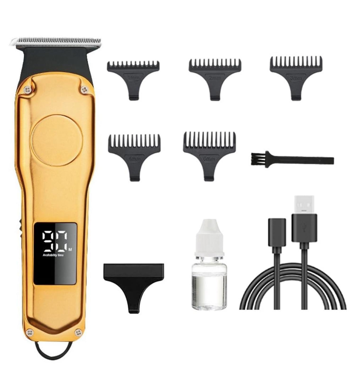 Bassulouda Gold Hair Clipper Men's Hair Clipper Electric Rechargeable Beard Trimmer Shaving Razor for Men Cutter - Buy Online on GoSupps.com