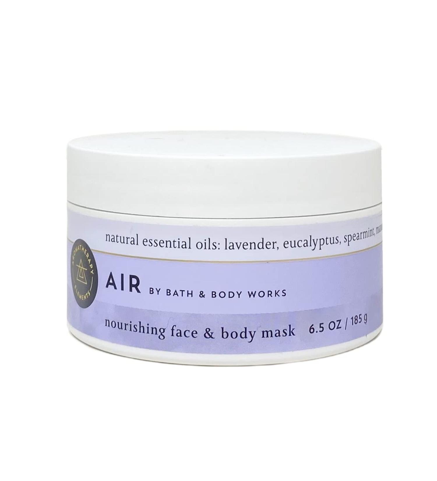 Bath & Body Works Aromatherapy Elements AIR - Lavender + Eucalyptus + Spearmint + Mandarin - Nourishing Face & Body Mask - 6.5 oz / 185 g