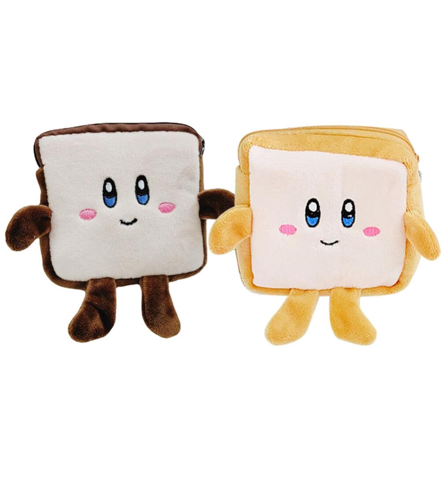 Operitacx Memoboard Set - 2 Plush Toast-Shaped Storage Bags for Tampons & Menstrual Pads - Stylish & Functional - Buy Online on GoSupps.com