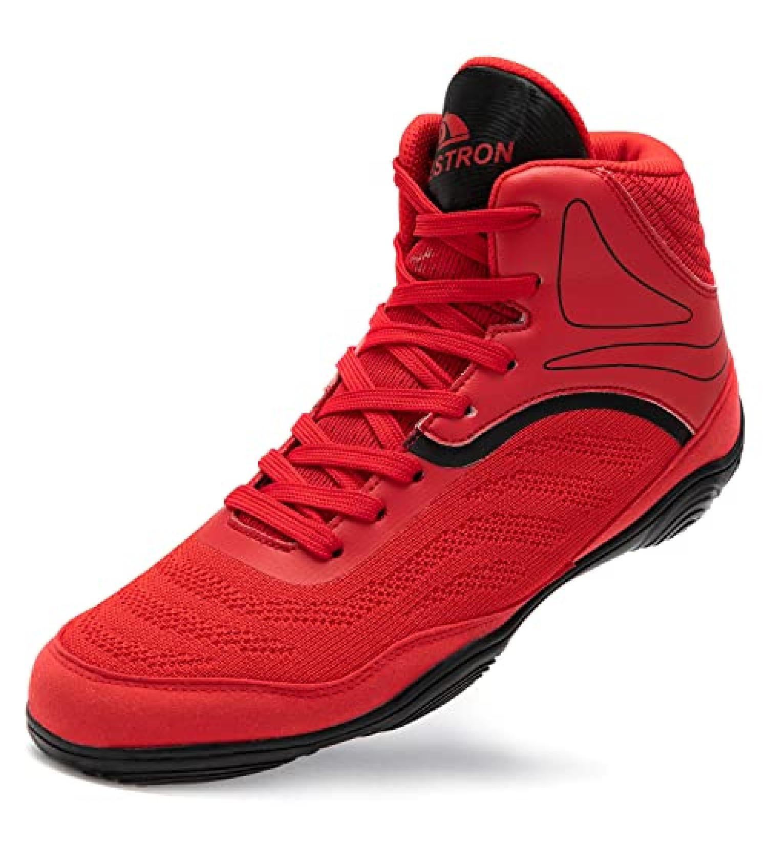 Ifrich Professional Men's Wrestling Shoes | Lightweight & Breathable Sport Sneakers 9 Red Black - Buy Online on GoSupps.com
