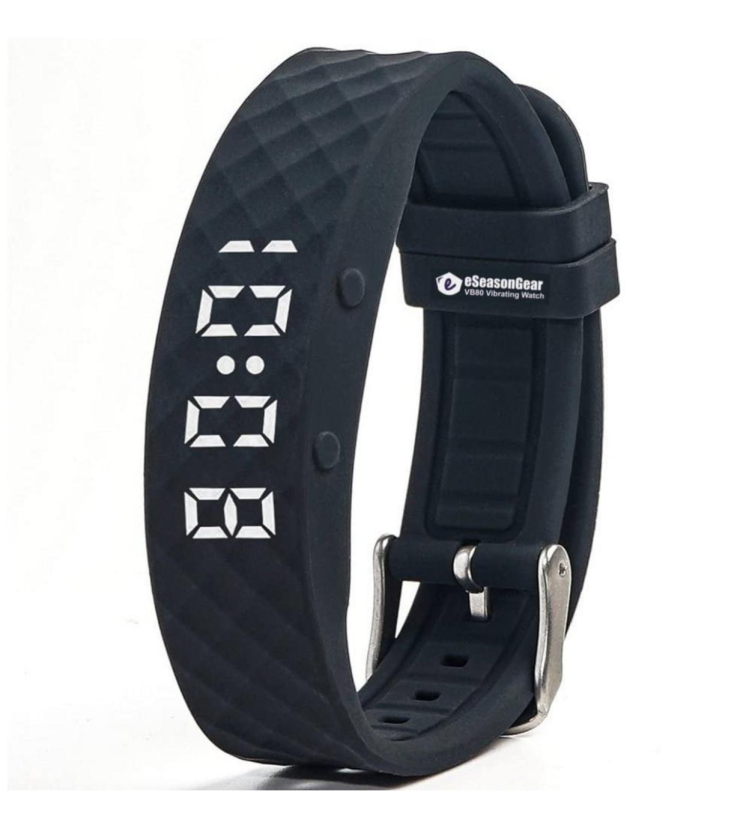 eSeasonGear VB80 12 Alarm Vibrating Watch Silent Vibration ADHD Medication Reminder Black-Large Small/Large Modern Design - Buy Online on GoSupps.com