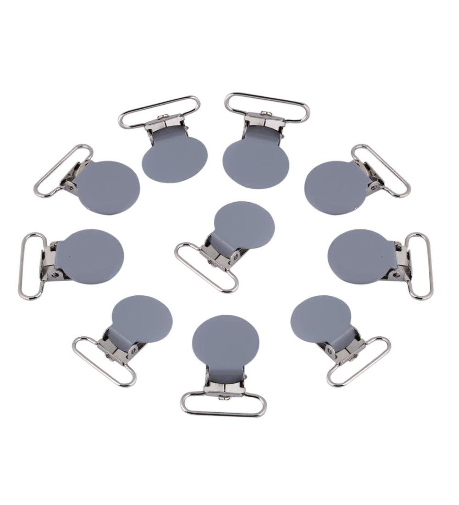 Buy 10 Metal Pacifier Clips - Round Chain Clips for Babies & Toddlers (Gray) - Durable Dummy Nipple Holders International Shipping Available - Buy Online on GoSupps.com