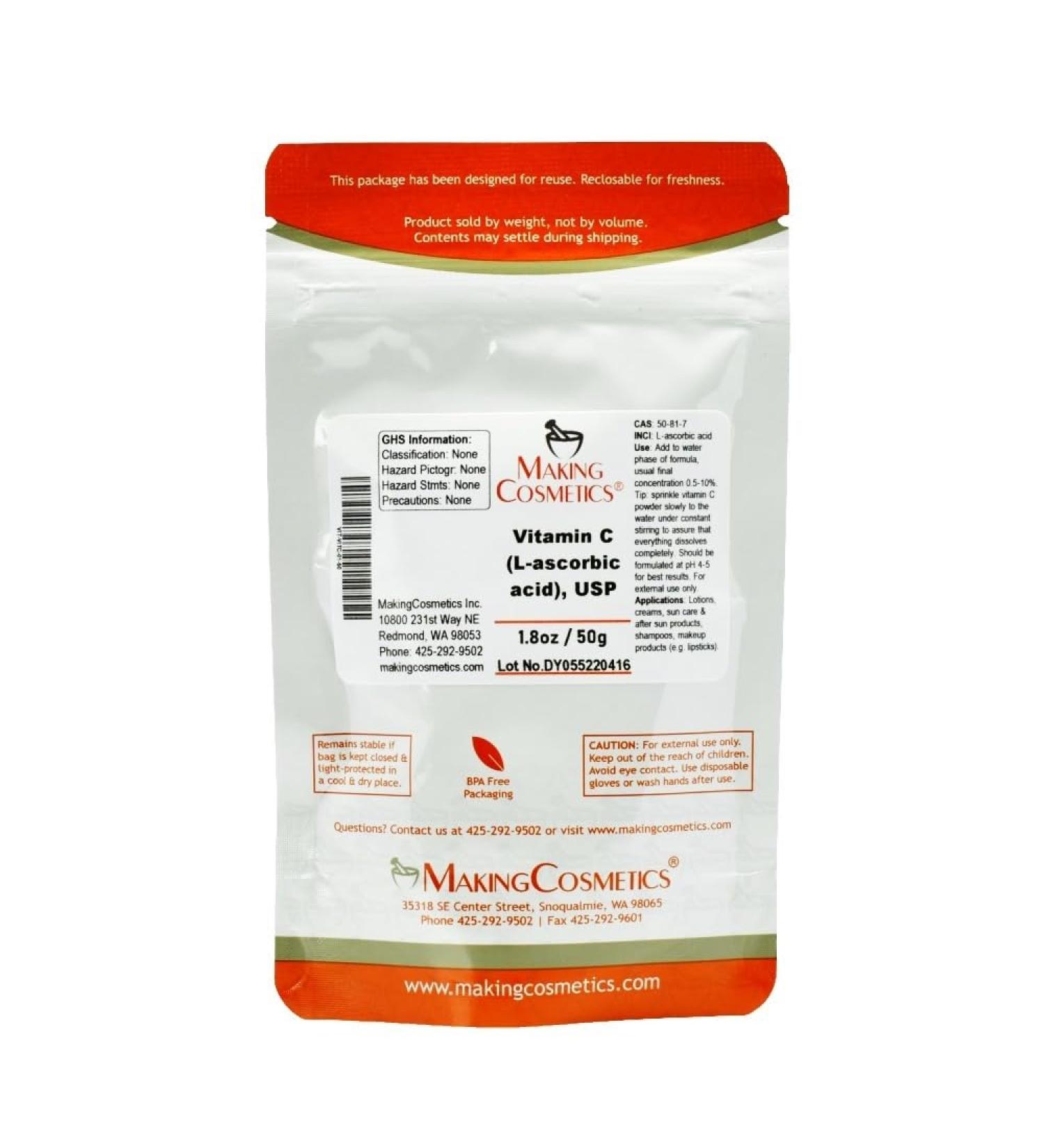 Buy MakingCosmetics Vitamin C Powder - USP-Grade L-Ascorbic Acid 1.8oz | Premium Cosmetic Ingredient for Glowing Skin - Buy Online on GoSupps.com