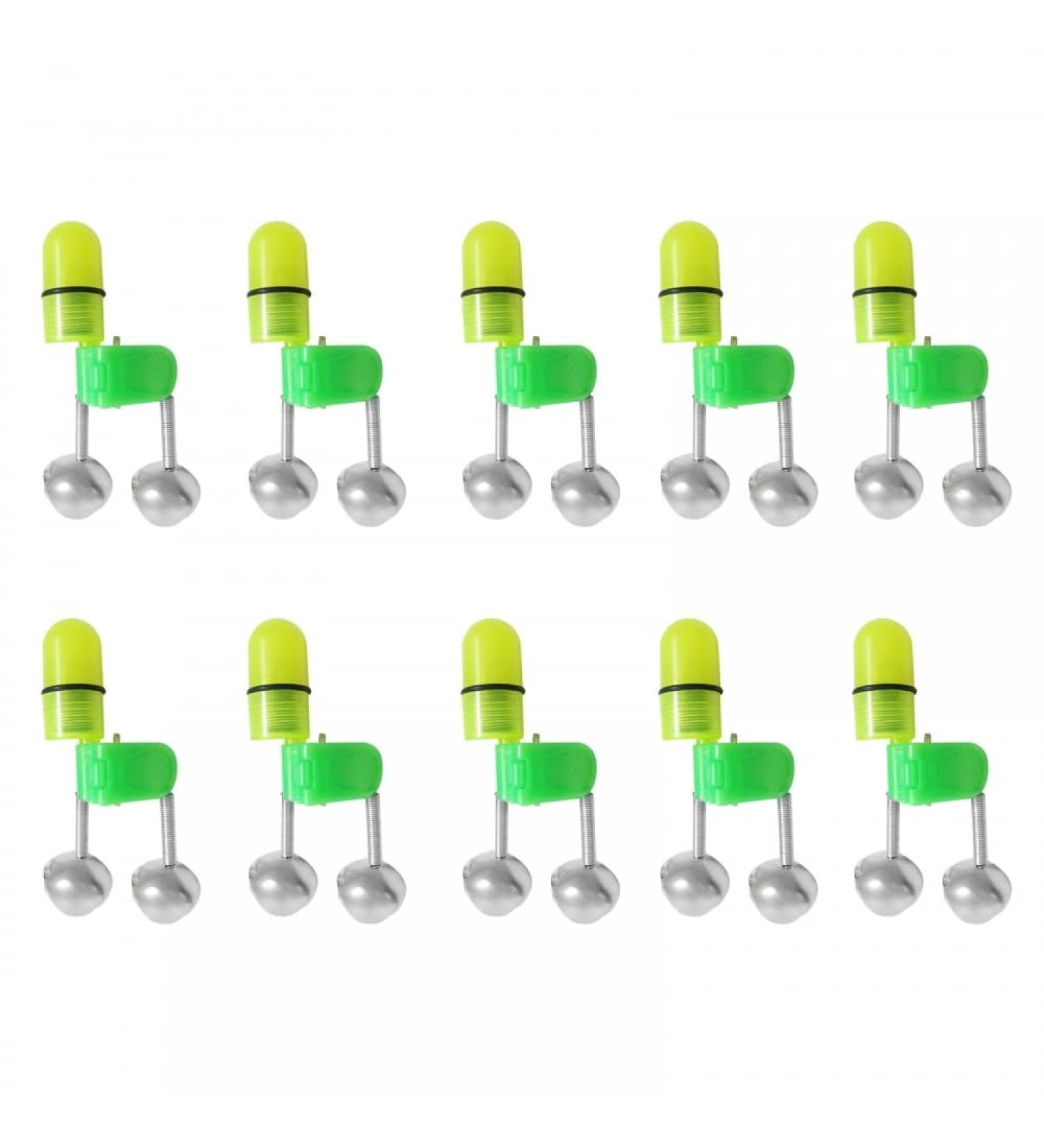 Dongker LED Fishing Bells - 10-Pack Eel Bells with Clamp | Portable Double Fishing Bells for Outdoor Fishing Rods - Buy Online on GoSupps.com