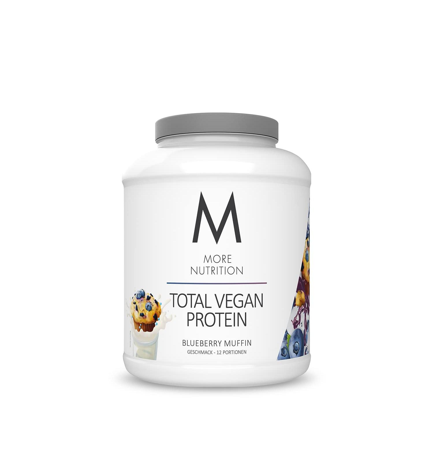 Buy MORE NUTRITION Total Vegan Protein - Blueberry Muffin - 600g | Plant-Based Protein Powder for Optimal Nutrition - Buy Online on GoSupps.com