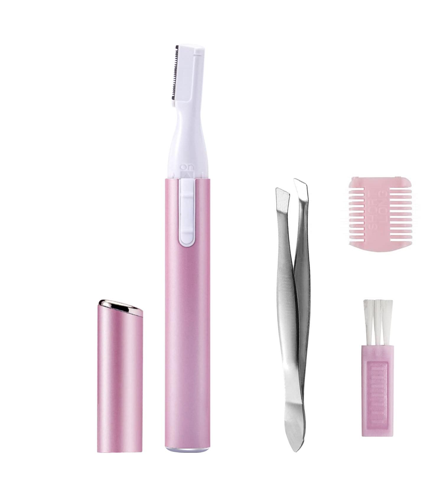 Electric Eyebrow Trimmer Kit with Comb, Brush, and Clip - Painless Facial Hair Removal Tool for Beginners - Buy Online on GoSupps.com