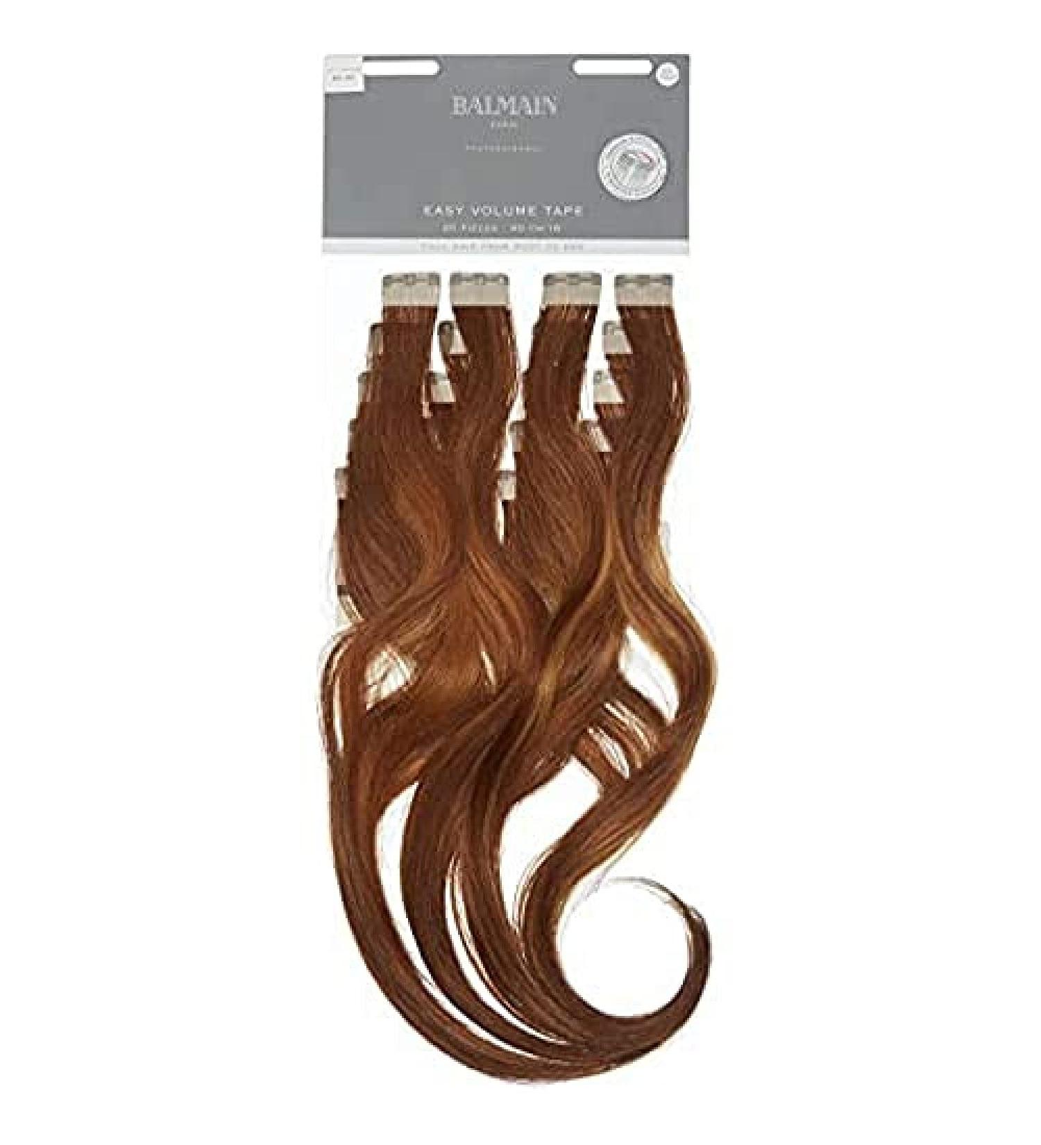 Balmain Tape Extensions Volume Human Hair 20 Pieces 40 Cm Length Color Dark Brown #3