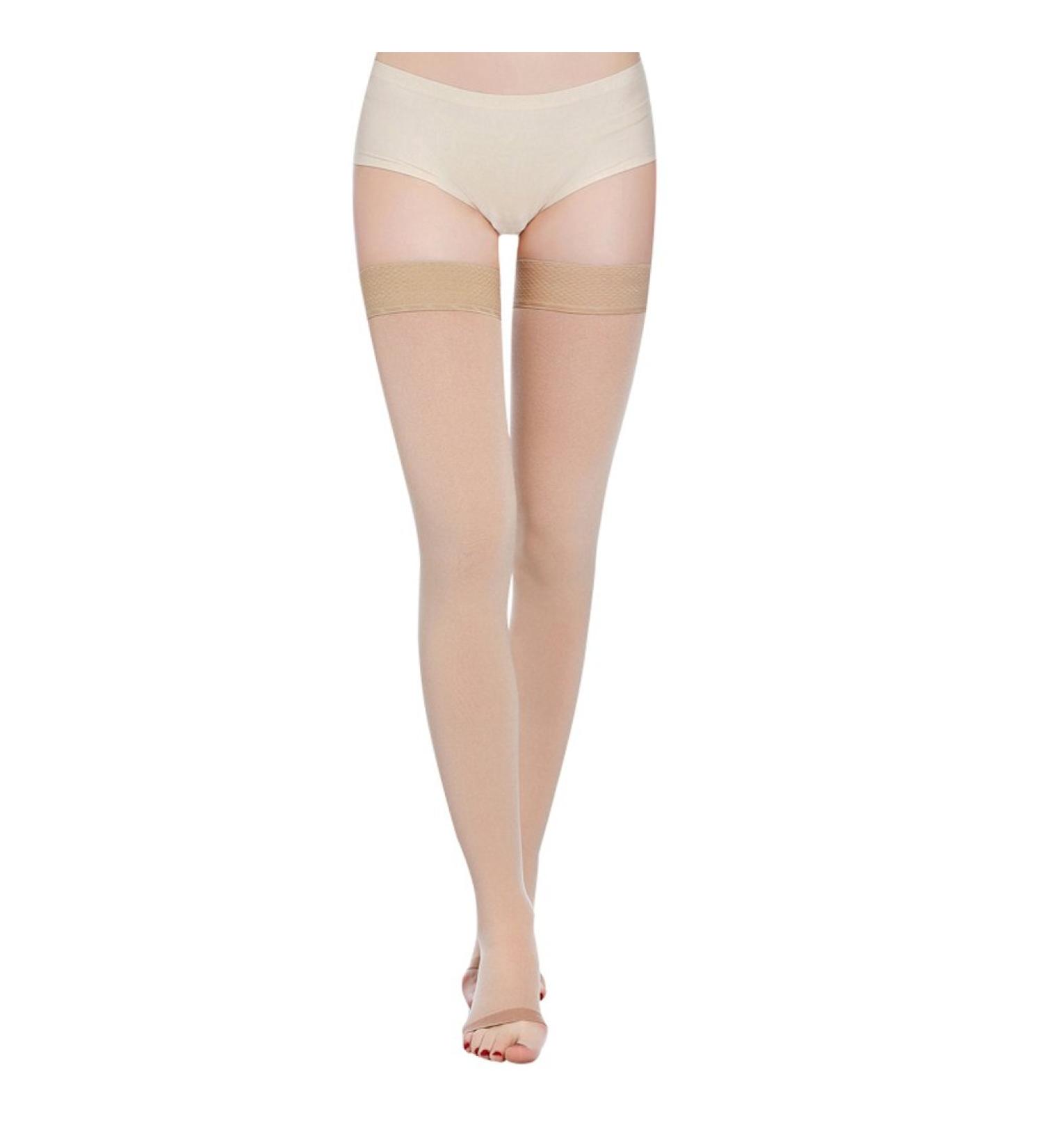 Compression Thigh High Socks 20-30 mmHg with Silicone Band - Nude, Large - Buy Online on GoSupps.com