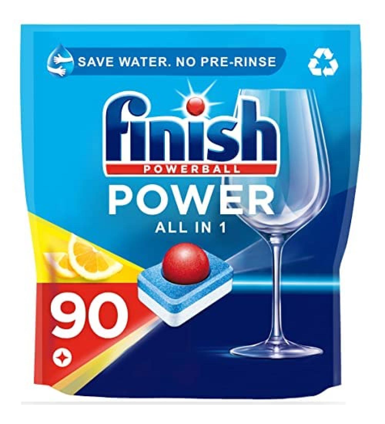 Finish All in One Dishwasher Tablets Regular Scent 90's 90 Count (Pack of 1)