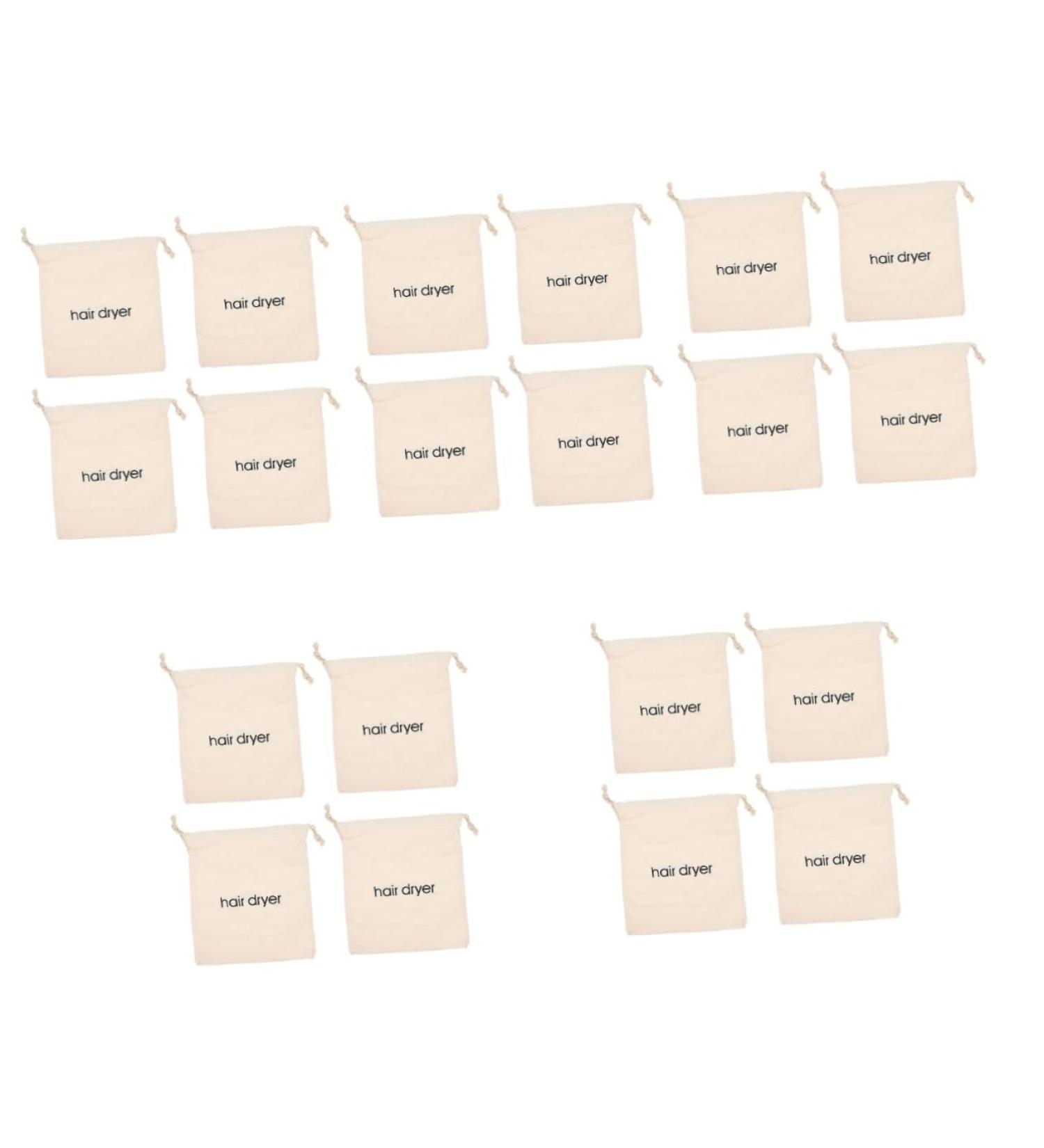 Baluue 20 Pcs Hair Dryer Storage Bag Canvas Shopping Bags Canvas Cosmetic Bag Cosmetics Bag Fabric Beige - Buy Online on GoSupps.com