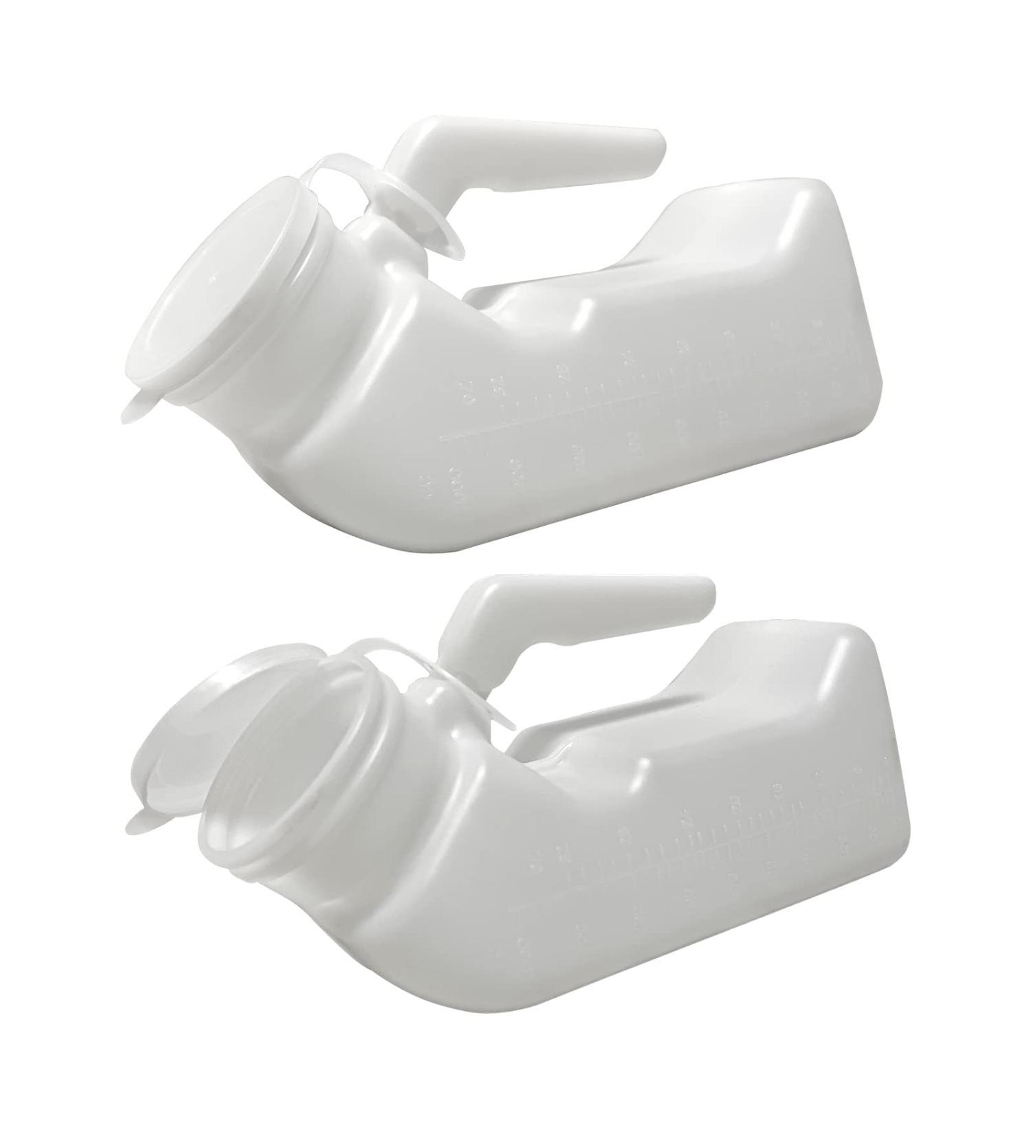 UNLICON 1000ml Portable Male Urinals for Elderly Men - Pack of 2 | Spill Proof Urine Bottles with Lid for Car Travel & Incontinence - Buy Online on GoSupps.com