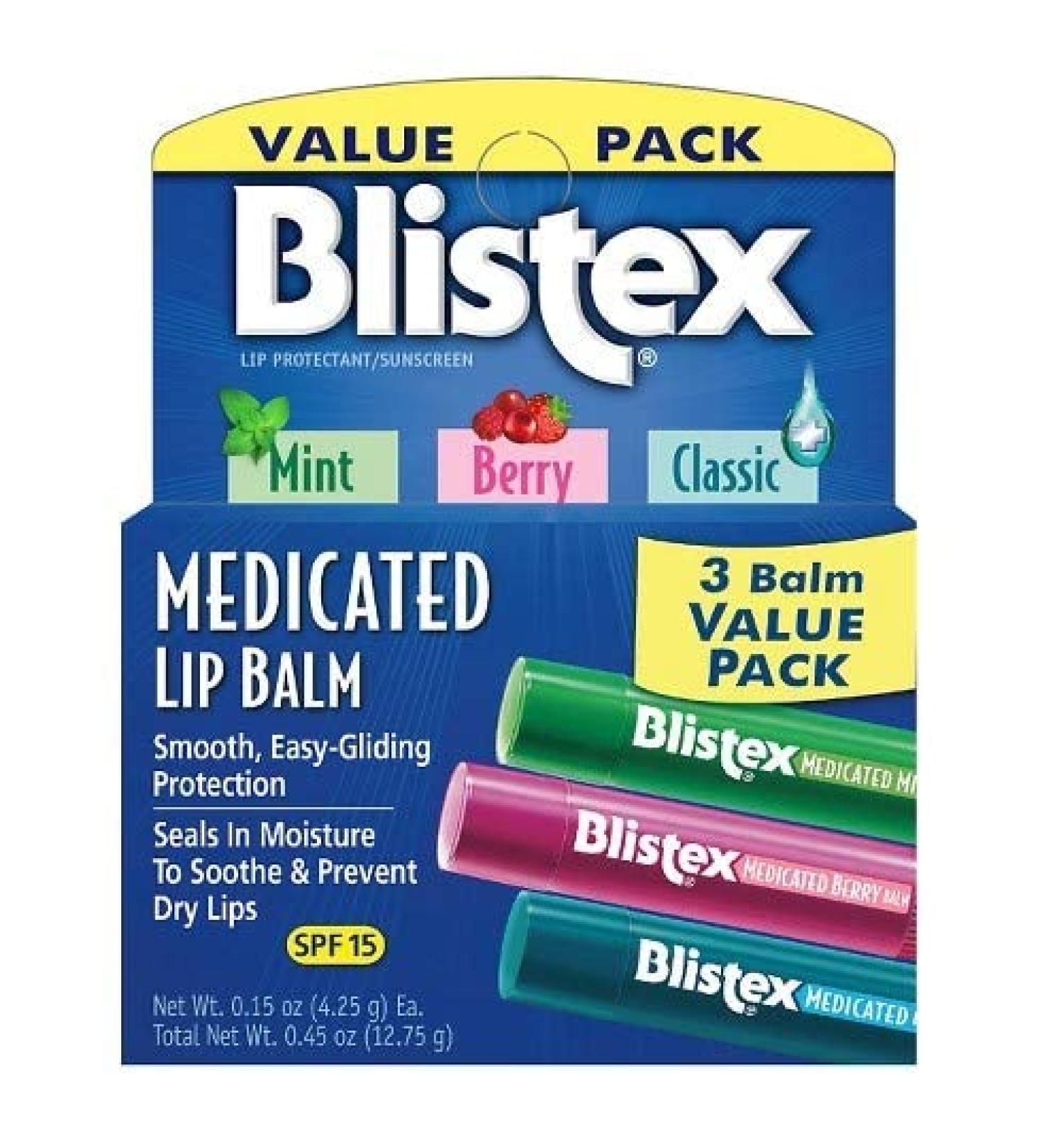 Blistex Medicated SPF 15 Lip Balm Pack