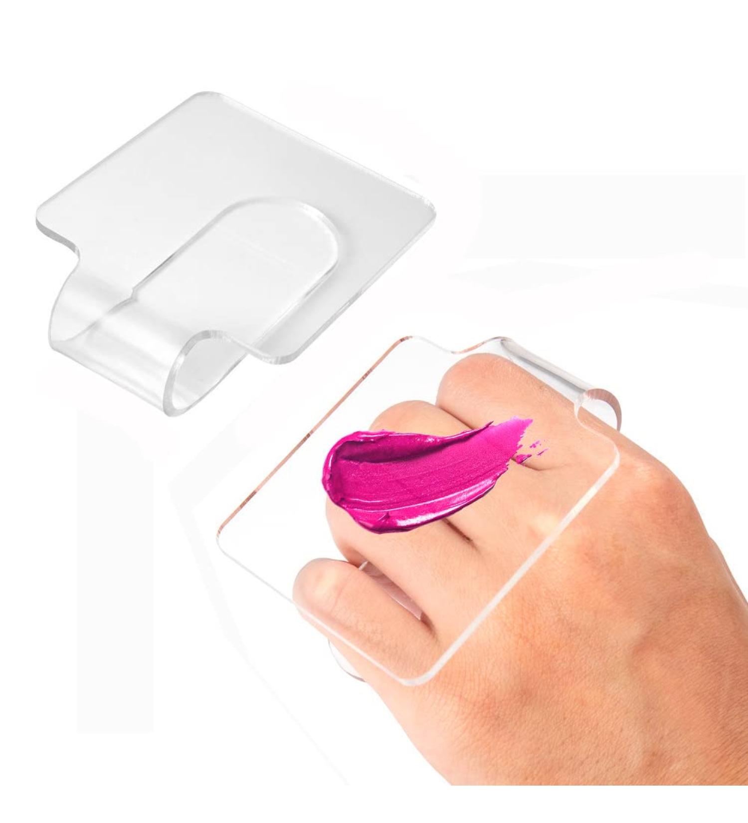 2pcs Professional Clear Acrylic Makeup Palette - Perfect for Mixing Foundation Cosmetics & Nail Art - Buy Online on GoSupps.com