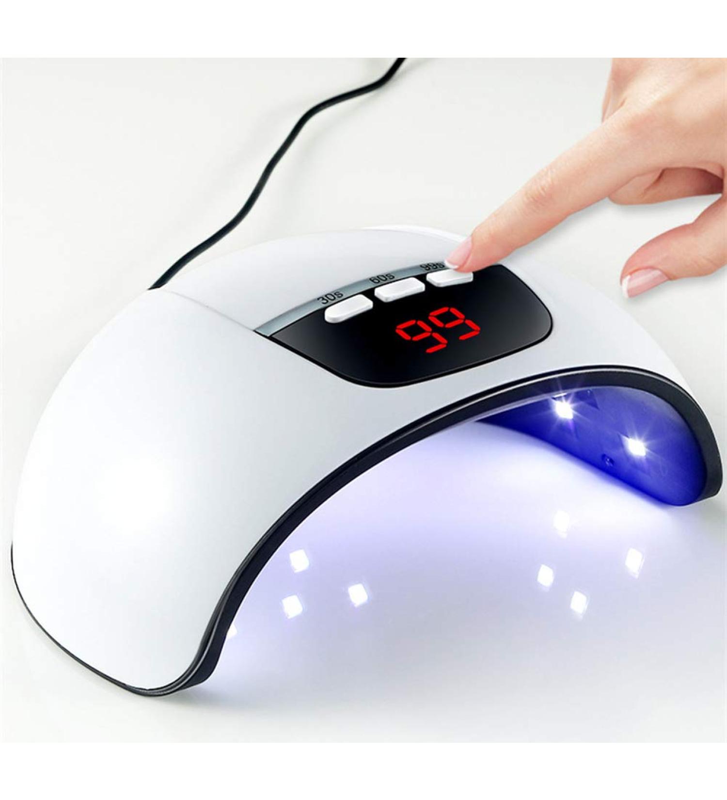 SoulQ UV LED Nail Lamp USB Power 45W Intelligent Induction Nail Dryer LCD Display Nail Lamp with 3 Timer Setting Professional Nail Art Tools for Gel Polish (White) - Buy Online on GoSupps.com