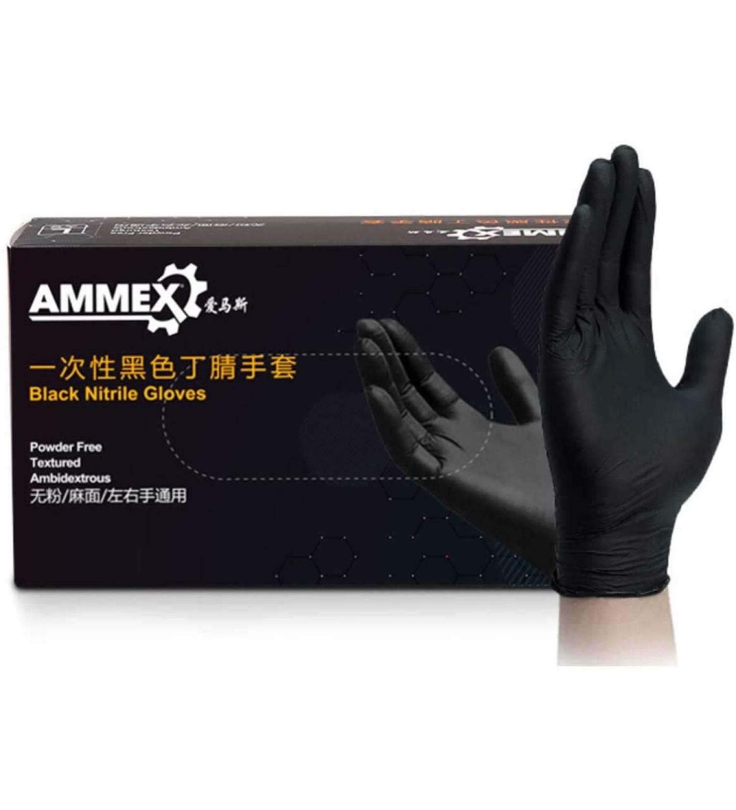 Industrial Nitrile Gloves - 5 mil Latex Free Powder Free Diamond Texture Disposable Large 100pcs - Buy Online on GoSupps.com