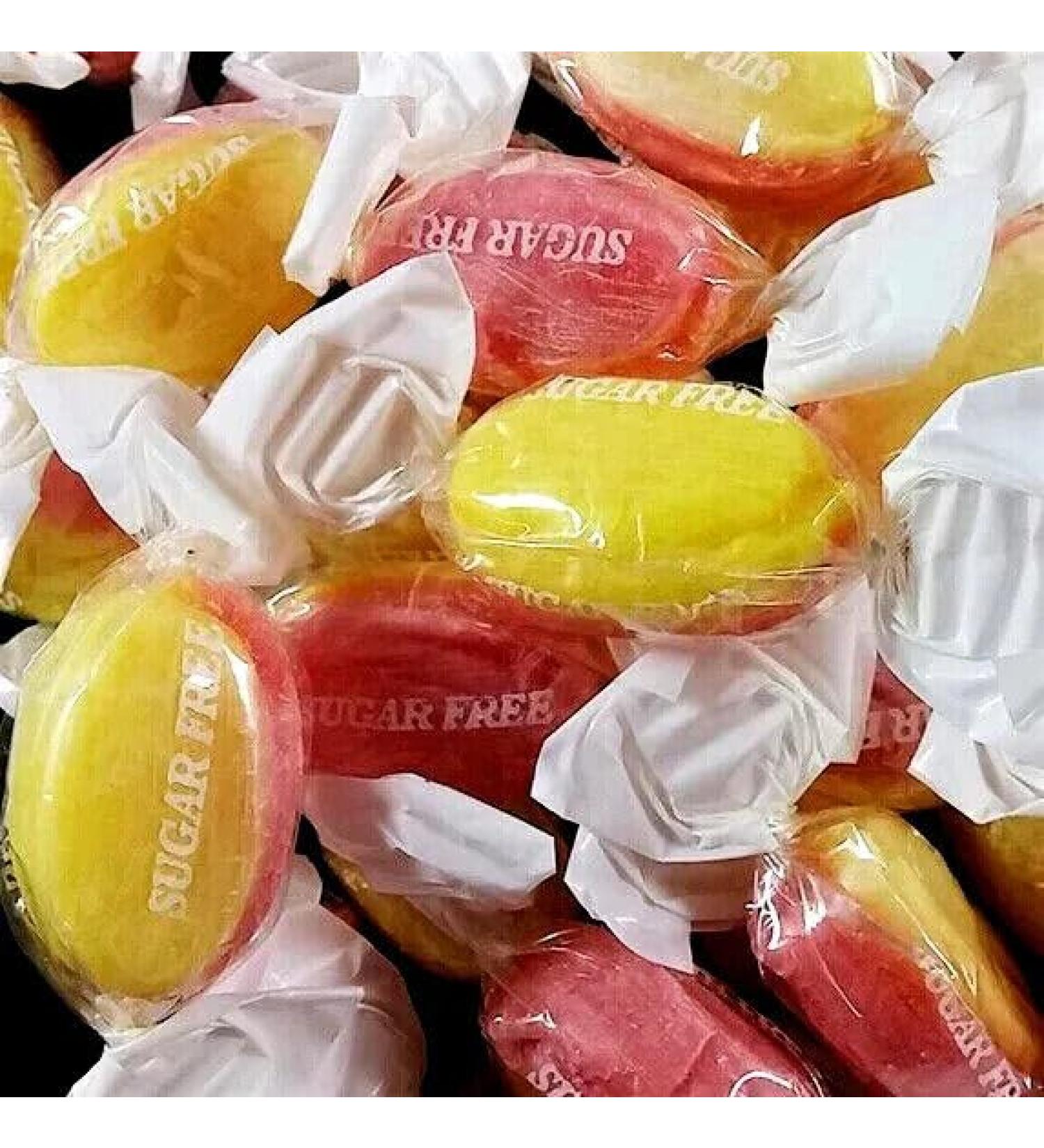 Sugar Free Rhubarb and Custard Hard Boiled Sweets - 500g Pouch - Diabetic Sweets