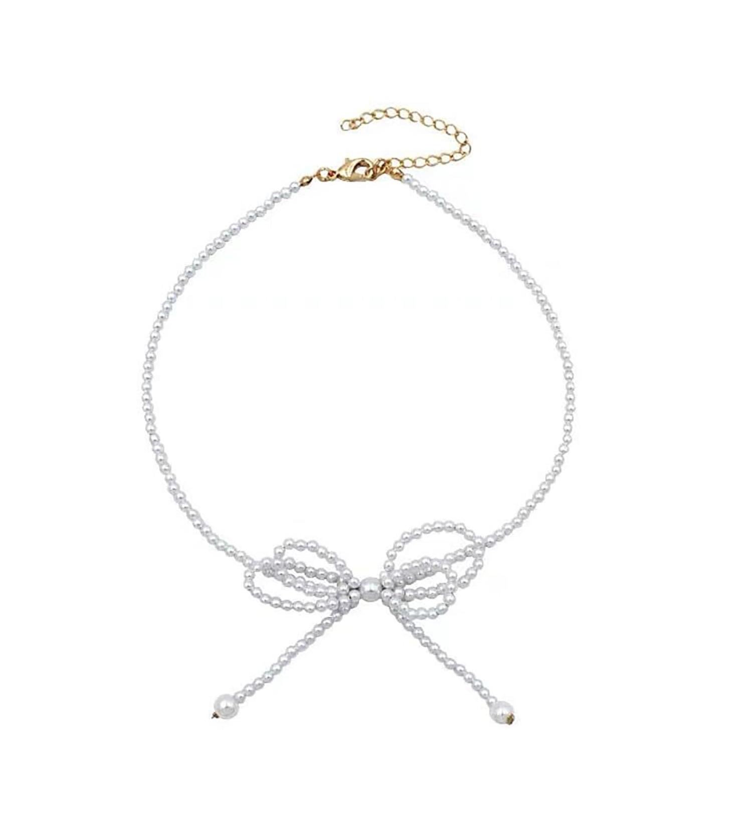 Oralgos Elegant Loop Trailer Necklace - Stylish Pearl Collarbone Chain Gift for Women & Girls - Buy Online on GoSupps.com