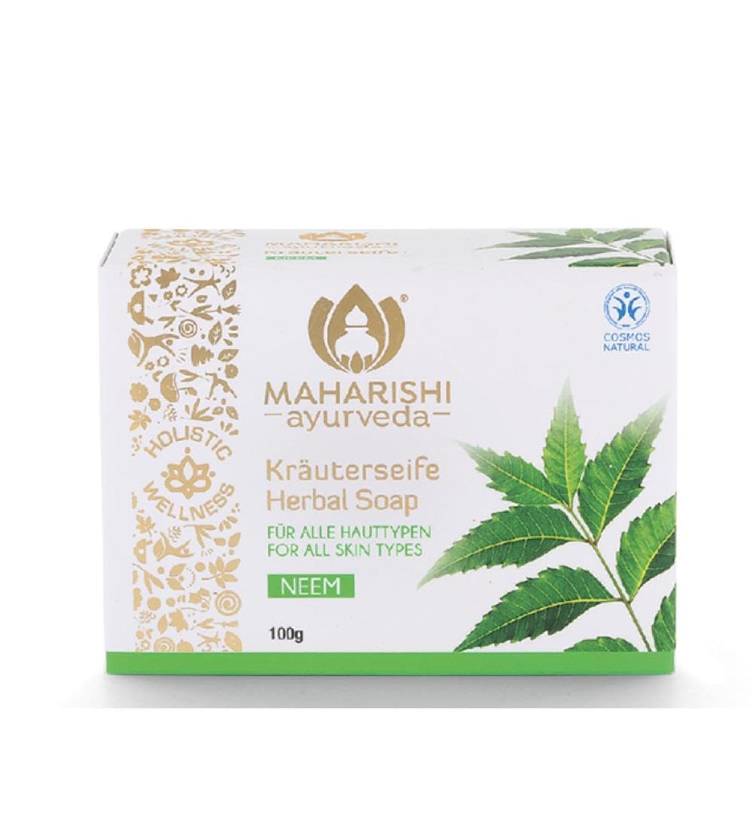Maharishi Ayurveda Neem Soap Herbal Soap Pure Vegetable Natural Clean 100g Bar Pack of 1 100 g (1 Pack) Neem