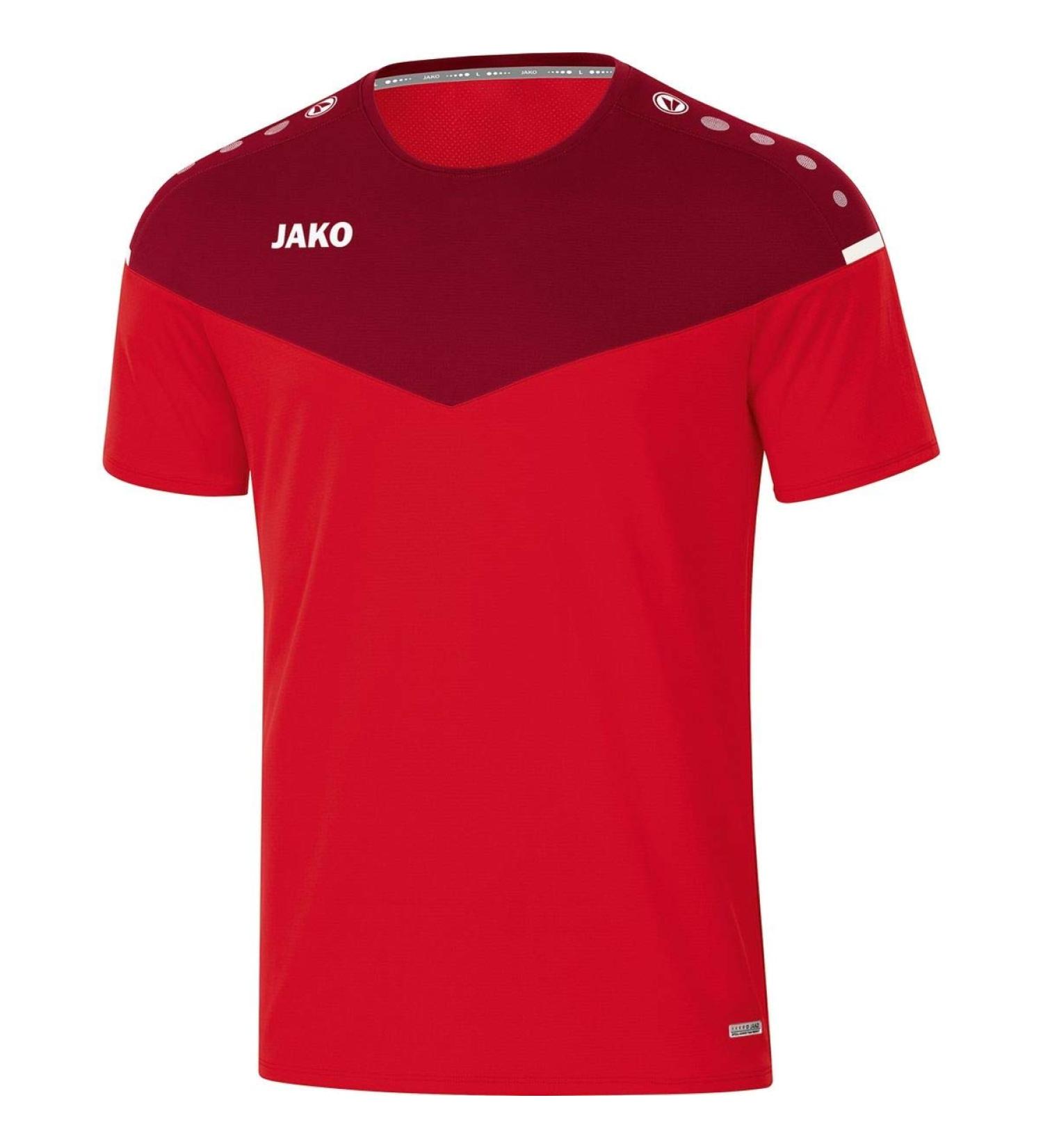JAKO Champ 2.0 T-Shirt for Men Women & Kids - 6120 L Red/Wine Red | Shop Internationally - Buy Online on GoSupps.com