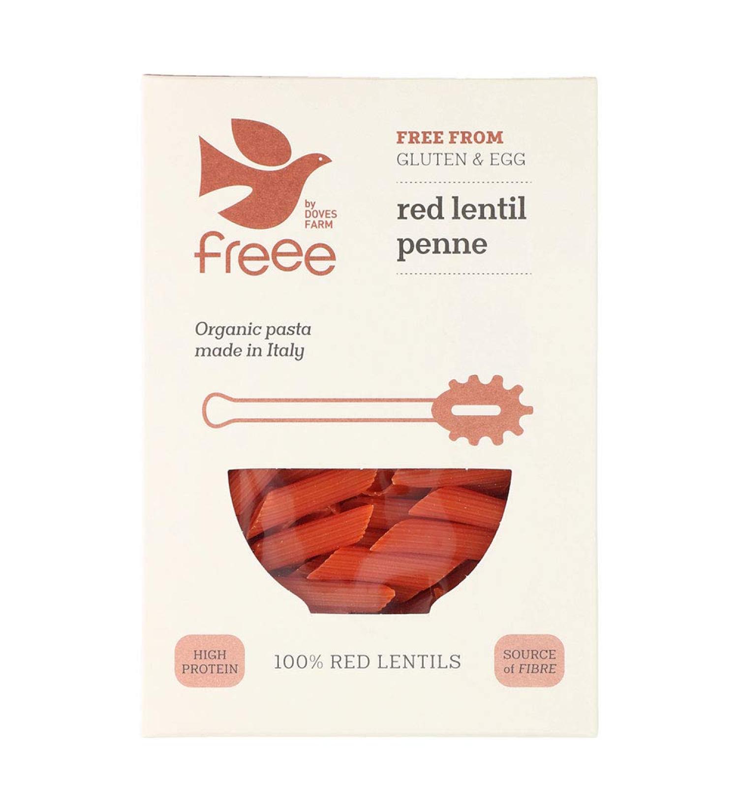 Doves Farm Freee 100% Red Lentil Penne Organic Pasta Shapes 250g - Buy Online on GoSupps.com