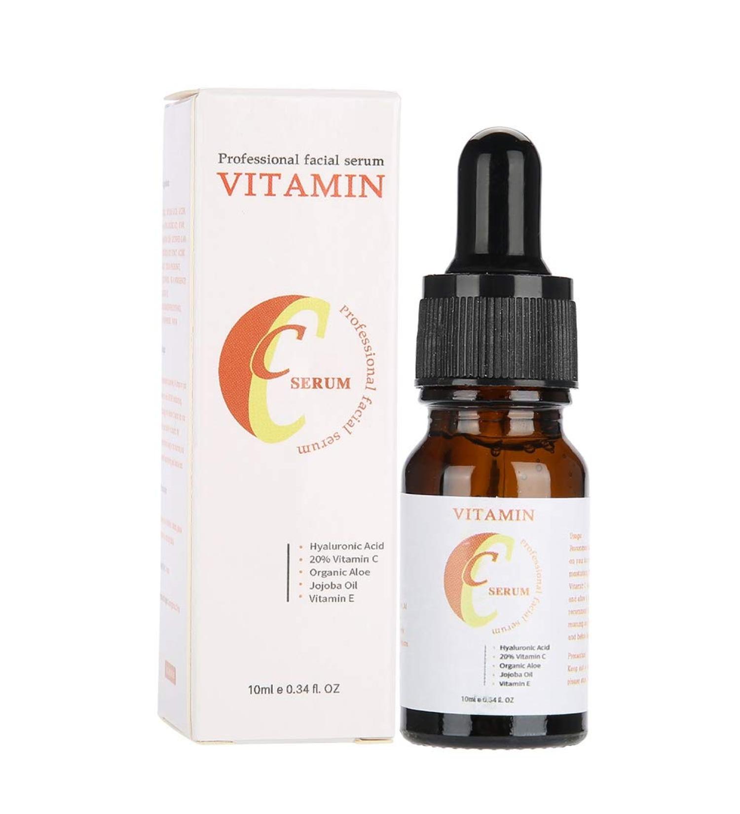 Natudeco 10ml Vitamin C Serum Whitening Face Essence Moisturizing Serum Skin Care Treatment for Facial Firming Hydrating Whitening Skin Dark Spot Remover - Buy Online on GoSupps.com