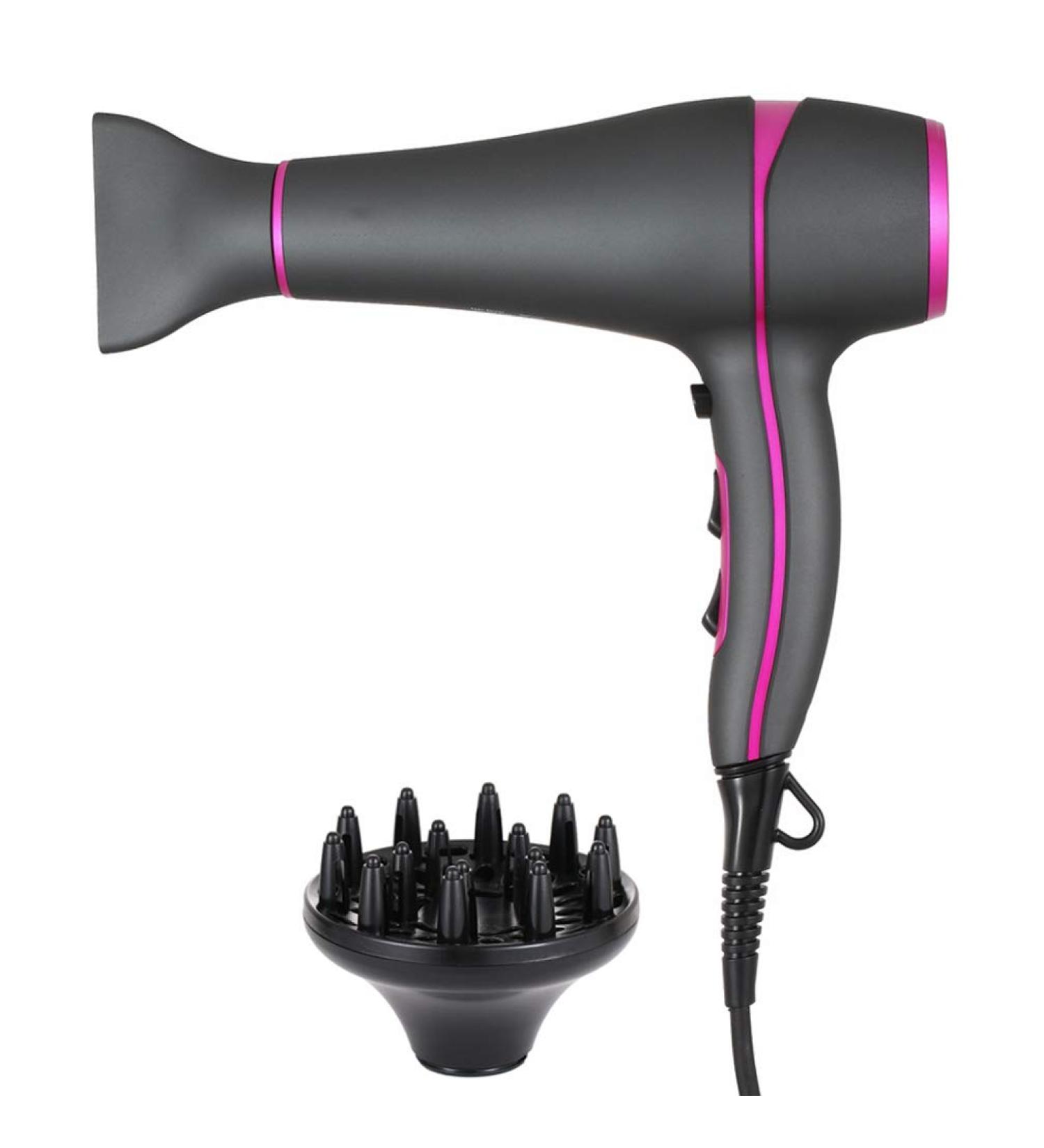 2200W Professional Hair Dryer Ionic Hairdryer Lightweight Hairdryer Quiet Blow Dryer Fast Dry Dryer with 2 Speed and 3 Heat Cold Shot Button AC Motor Diffuser & Concentrator for Travel Salon Home Use - Buy Online on GoSupps.com