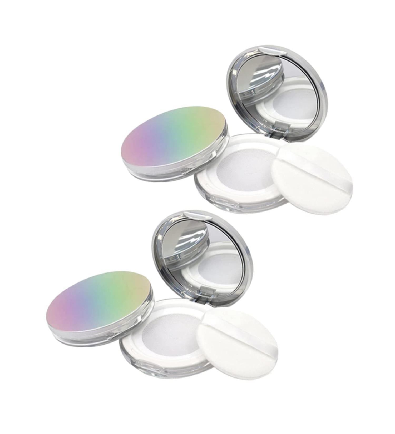 Outanaya 2pcs Box Powder Box Powder Puff Makeup Powder Containers Powder Storage Cases Body Bracket Clamshell - Buy Online on GoSupps.com