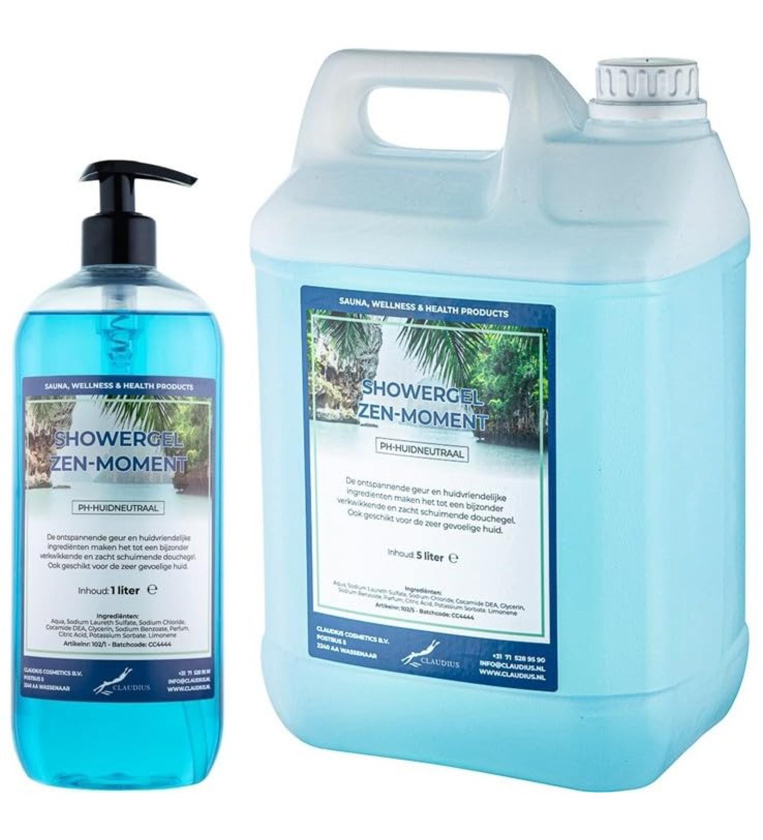Claudius Showergel Zen Moment 5 liters + 1 liter with pump transparent