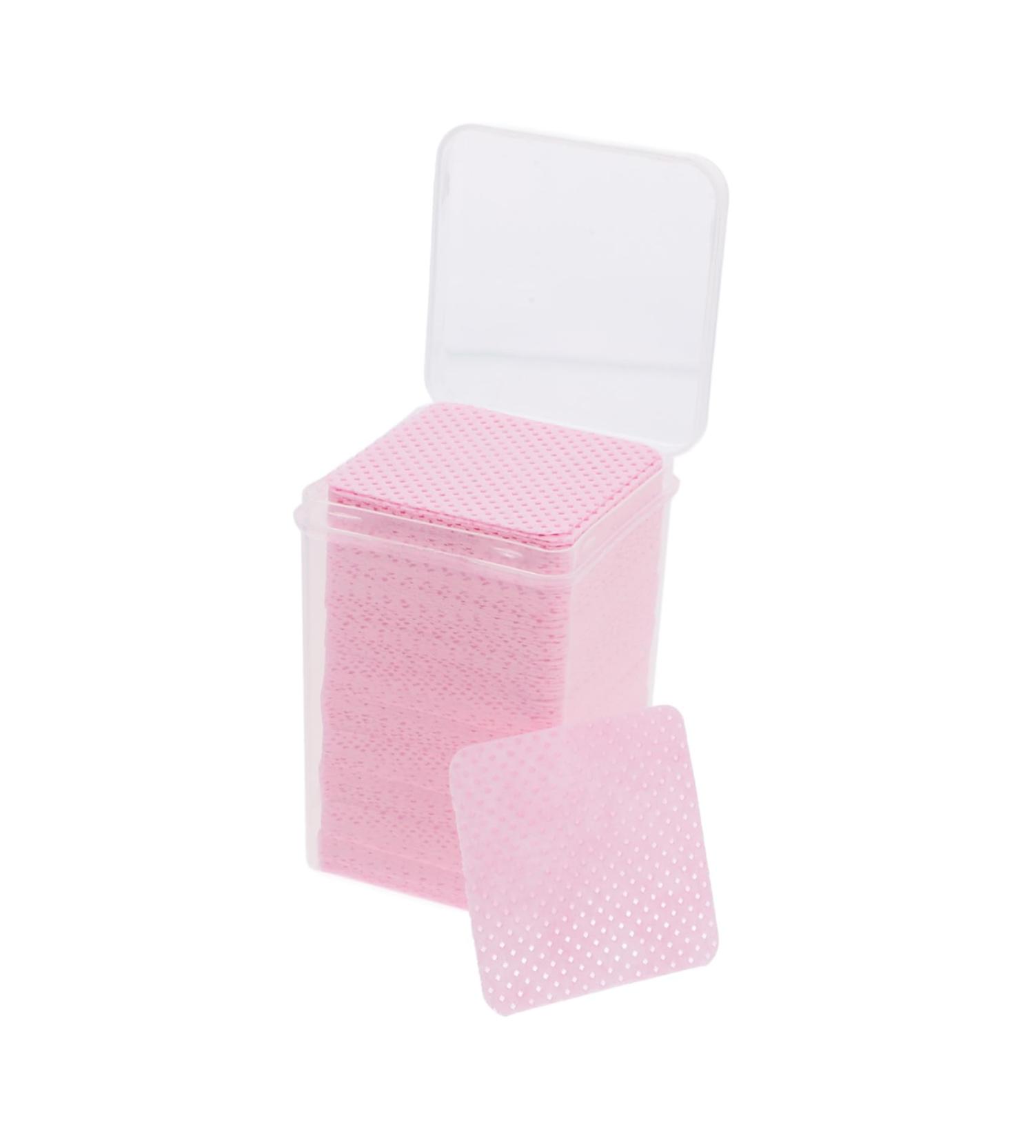 PLAFOPE 2 Boxes Nail Wipes Gel Nail Polish Cleaning Wipes Travel Wipes Nail Polish Remover Wipes Professional Nail Polish Remover Nail Remover Pads Glue Wipes Lash Extensions Cotton 4.80X4.80X0.10CM Pink - Buy Online on GoSupps.com