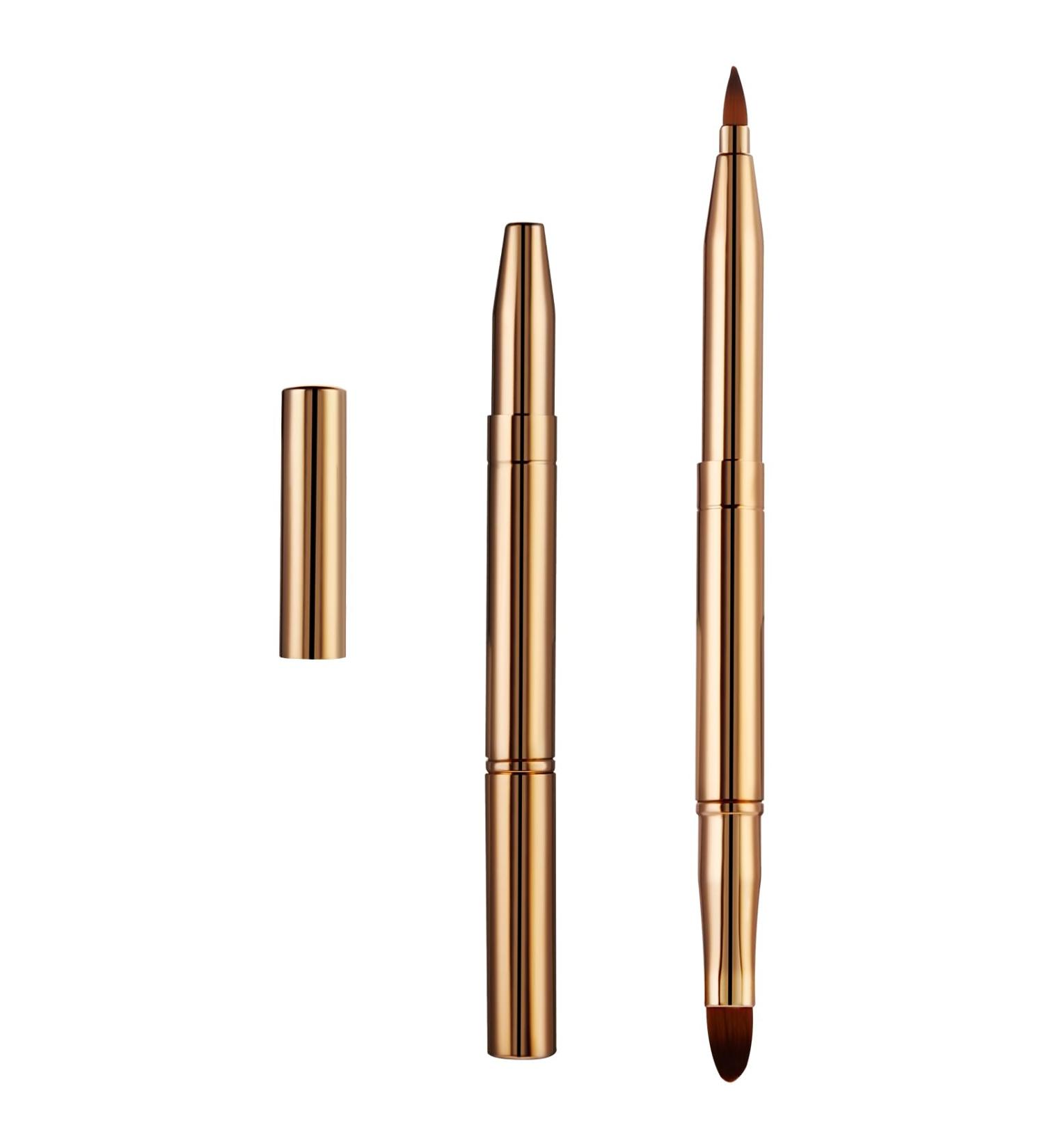 WLLHYF Professional Double Sided Retractable Lip Brush - Portable Travel Lip Makeup Applicator for Women and Girls (Gold) - Buy Online on GoSupps.com