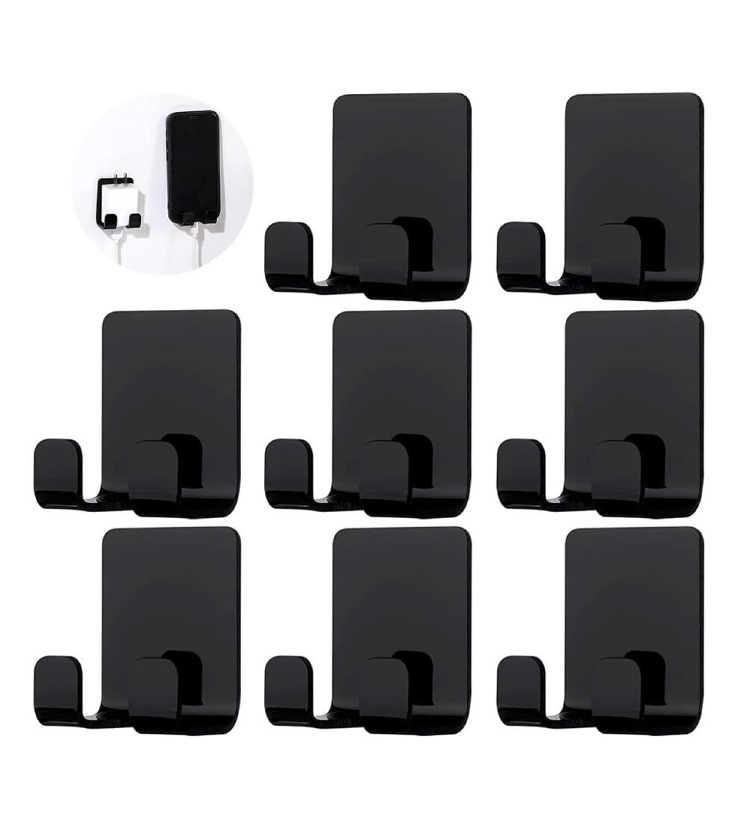 Yoursy 8-Piece Self-Adhesive Shower Shaver Bracket - Waterproof Razor Hooks for Bathroom & Kitchen - Black Razor Holder - Buy Online on GoSupps.com